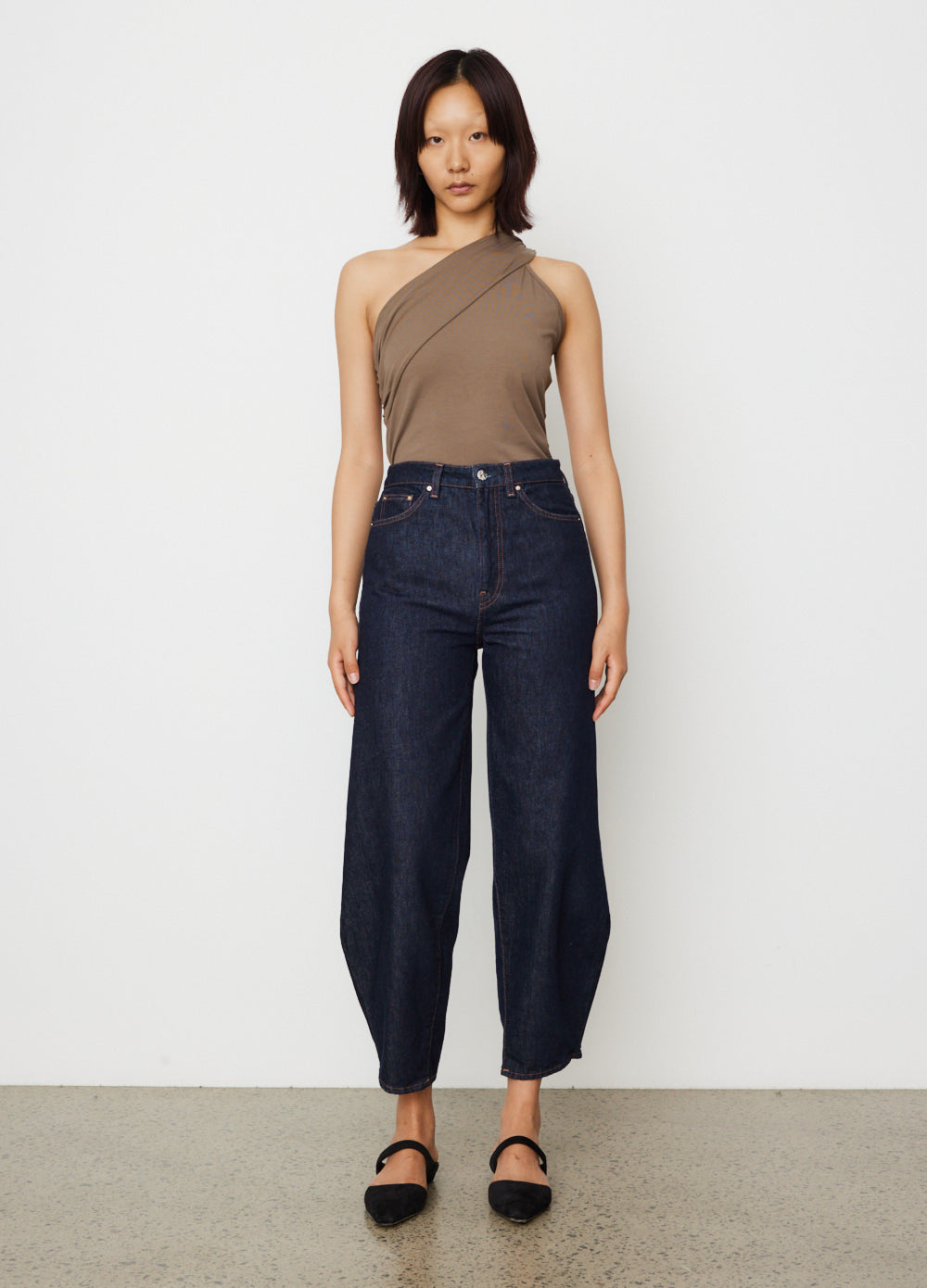 0057 One Shoulder Draped T-Shirt - Women's Fashion Asymmetrical Top for Casual Wear, Night Out & Summer Outfits