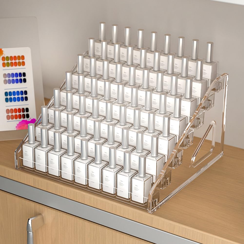 7-Tier Acrylic Paint Organizer with Brush Holder - Perfect for 2oz Tubes, Nail Polish, Alcohol Inks & Essential Oils | Compact Storage Shelf for Art Supplies, Makeup & DIY Crafts | Ideal for Artists, Crafters & Home Organization