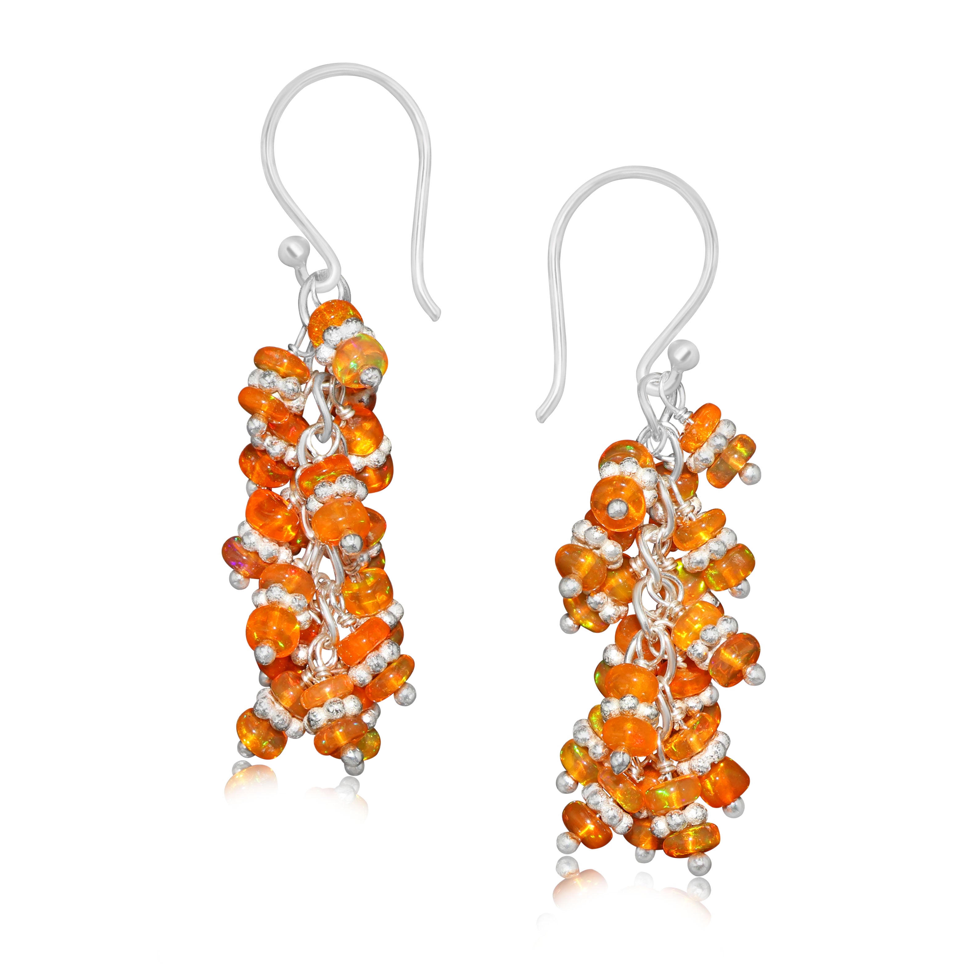 Handmade Fire Orange Opal Beaded Dangle Earrings for Women | Boho Chic Jewelry | Perfect for Parties, Weddings & Everyday Wear