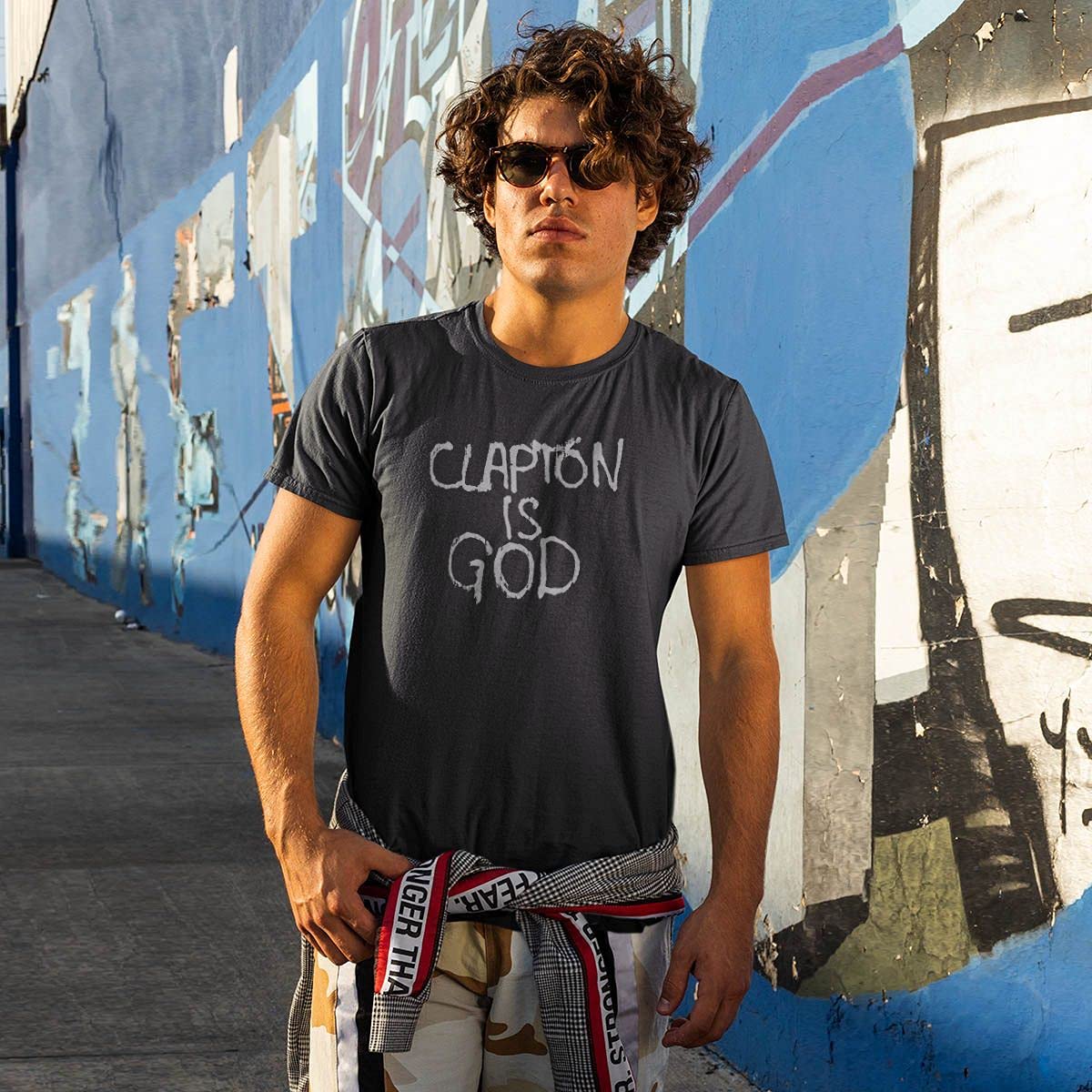 Clapton Is God Graphic T-Shirt for Men & Women - Black & White Cool Vintage Rock Band Tee | Perfect for Concerts, Gifts & Casual Wear