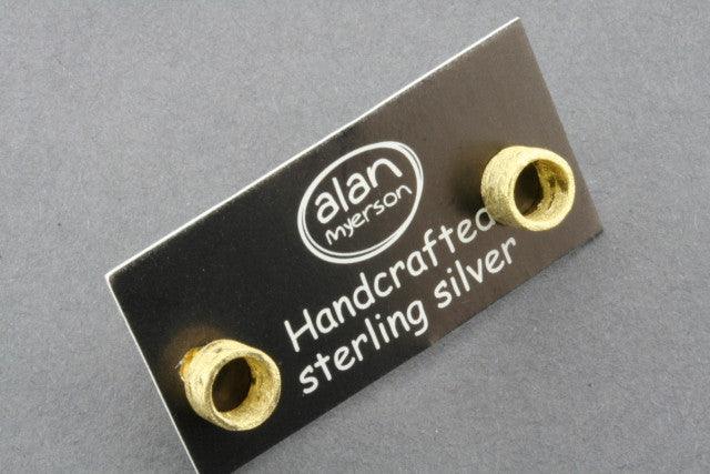 Gold Plated Open Cylinder Stud Earrings - Elegant & Hypoallergenic Jewelry for Women | Perfect for Parties, Weddings & Everyday Wear