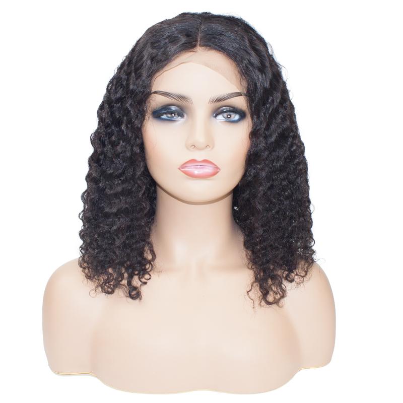 Bob Style Water Wave Lace Front Wig - Natural Black #1B Human Hair - Perfect for Cosplay, Daily Wear & Special Occasions