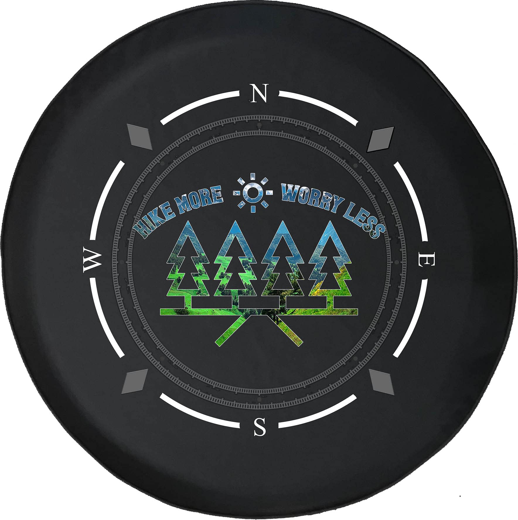 Premium Spare Tire Cover with Compass Design - Fits SUV, Trailer, RV & Most Vehicles | Durable Wheel Protection for Outdoor Adventures, Camping & Road Trips