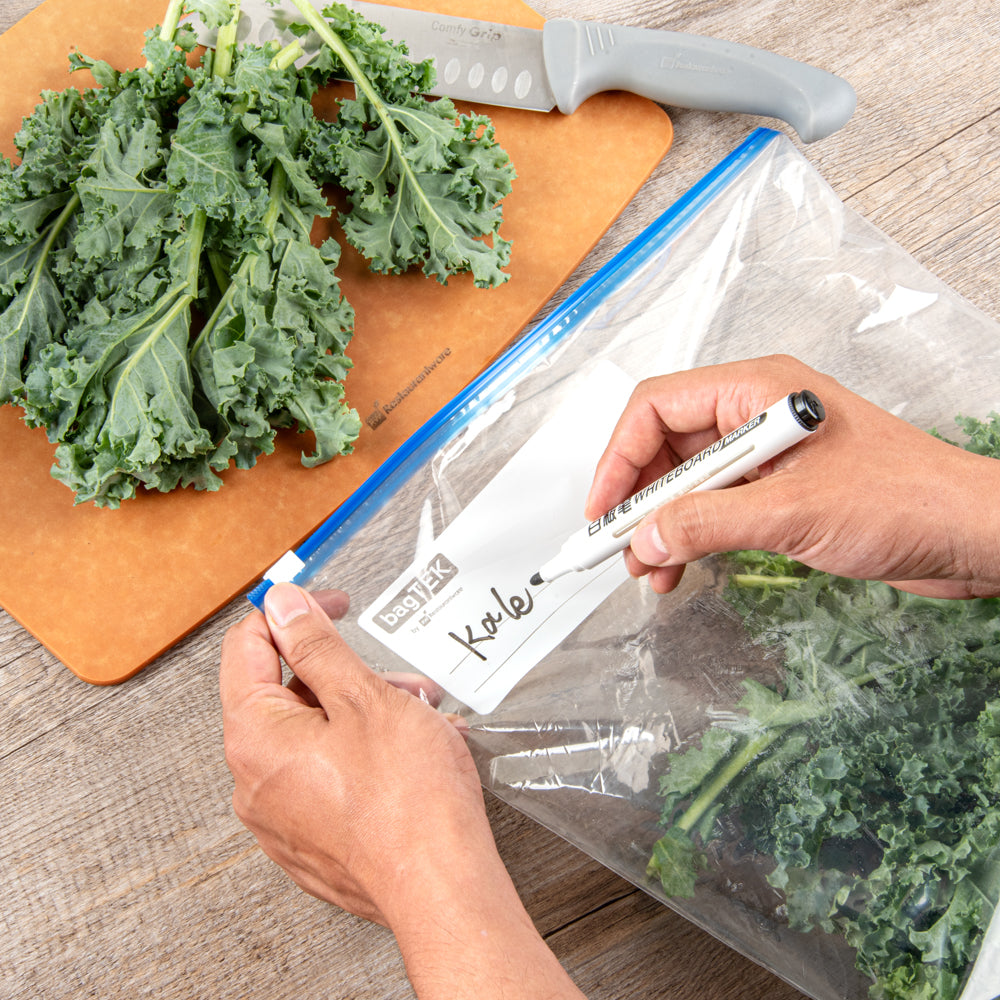 BPA-Free 2 Gallon Clear Plastic Slider Freezer Bags with Expandable Bottom & Write-On Labels - 25 Count Box (13x5x15 inches) - Perfect for Meal Prep, Freezing & Food Storage