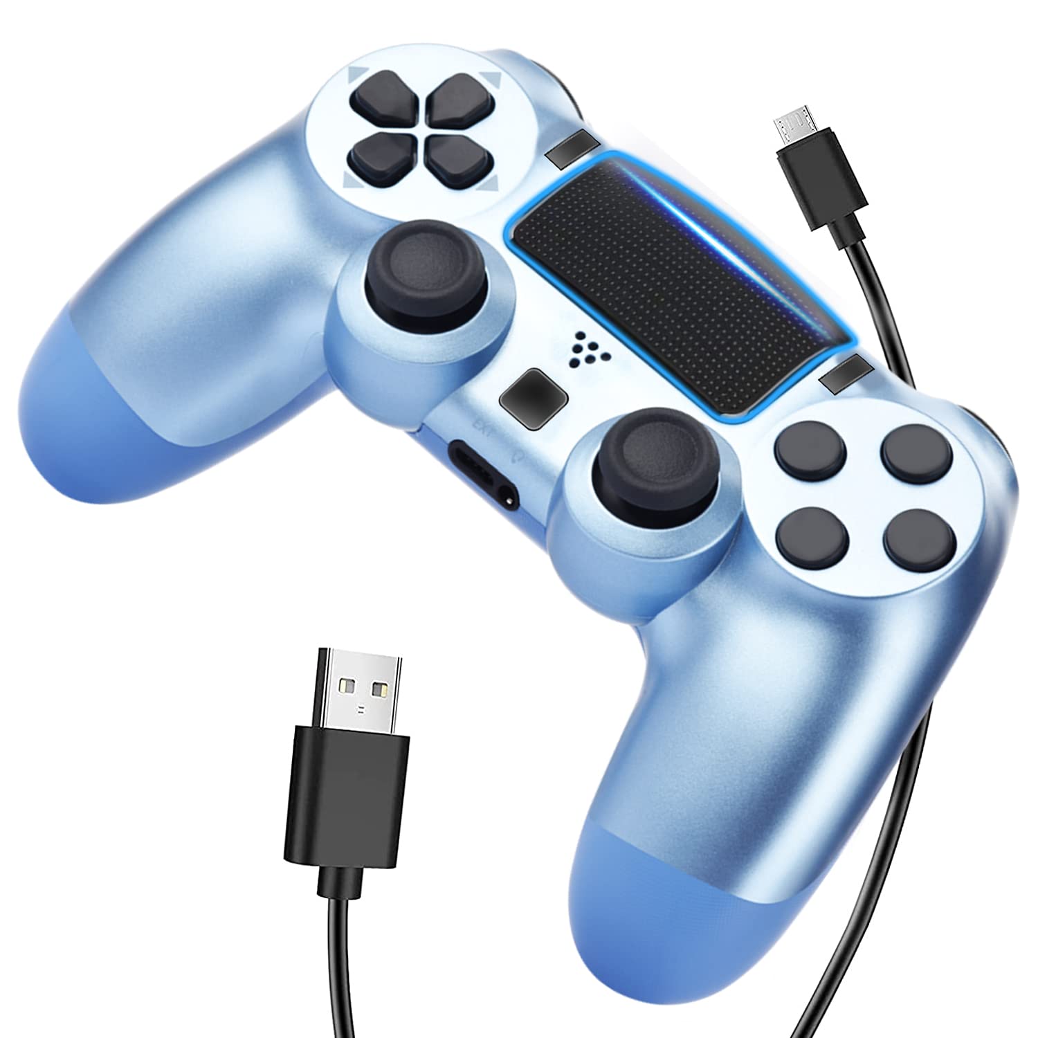**Wireless PS4 Controller Compatible with PlayStation 4 - Third Party Gamepad for Boys, Girls, Men & Women - Titanium Blue - Perfect for Gaming, Streaming & Multiplayer Sessions**
