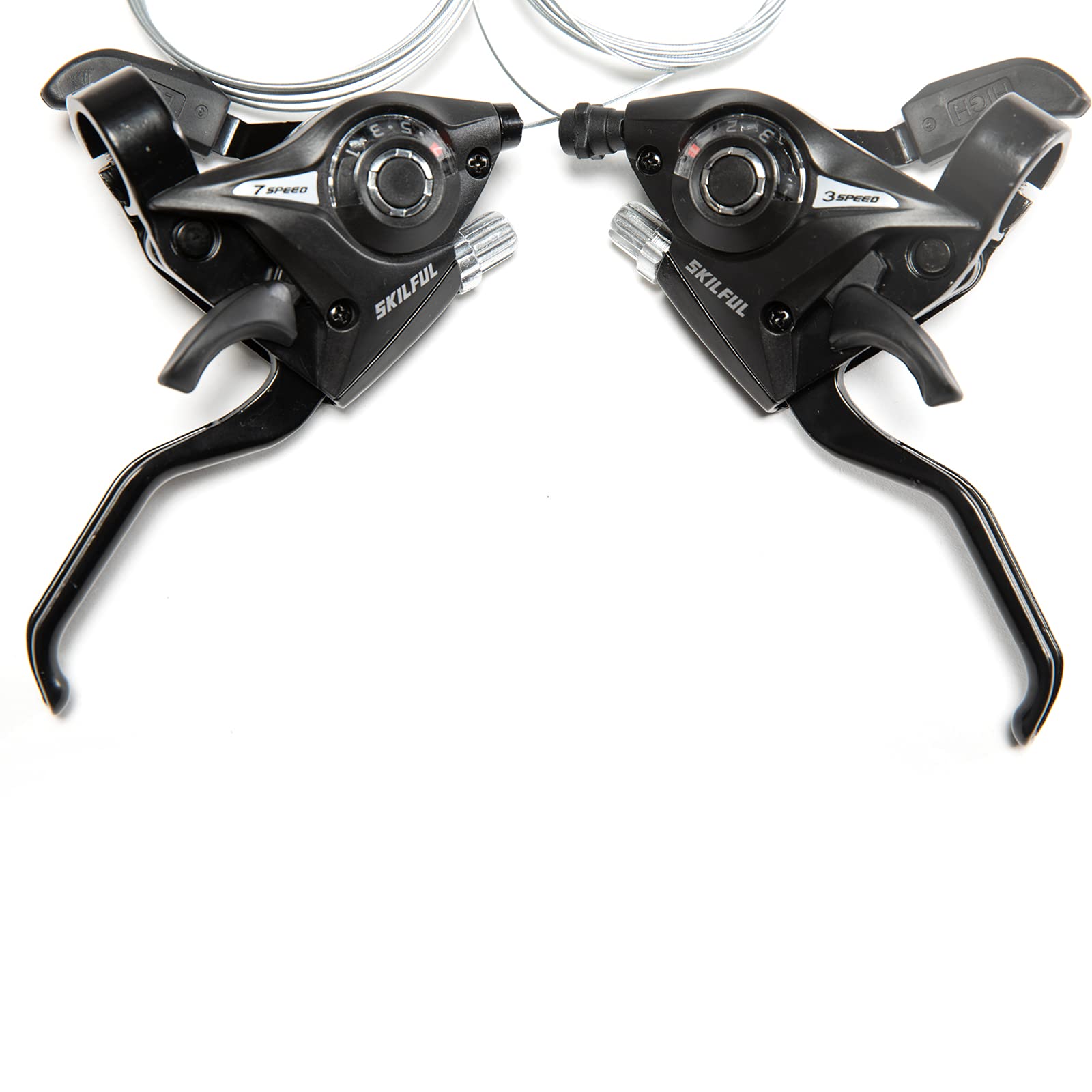 **ZUKKA 21-Speed Bicycle Shifter & Brake Levers Set - 3x7 Speed with Gear Indicator, V-Brake Cable - Left & Right Shifters for Mountain Bikes, Kids Bikes & Tricycles (Pair) - Perfect for Off-Road Trails, Commuting & Family Rides**