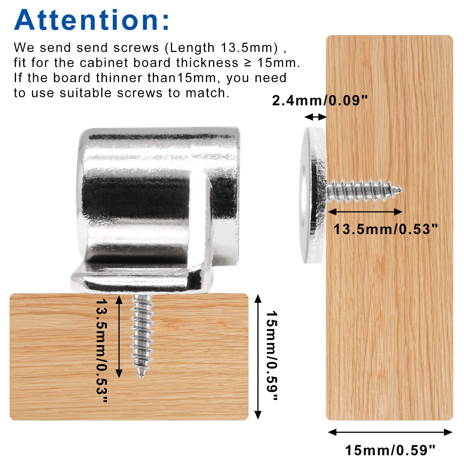 6 Pack Cabinet Door Magnets - Strong Magnetic Door Catch & Drawer Locks for Kitchen Cupboards, Closets & Cabinets - Keep Doors Securely Closed (Silver) - Perfect for Child Safety & Home Organization