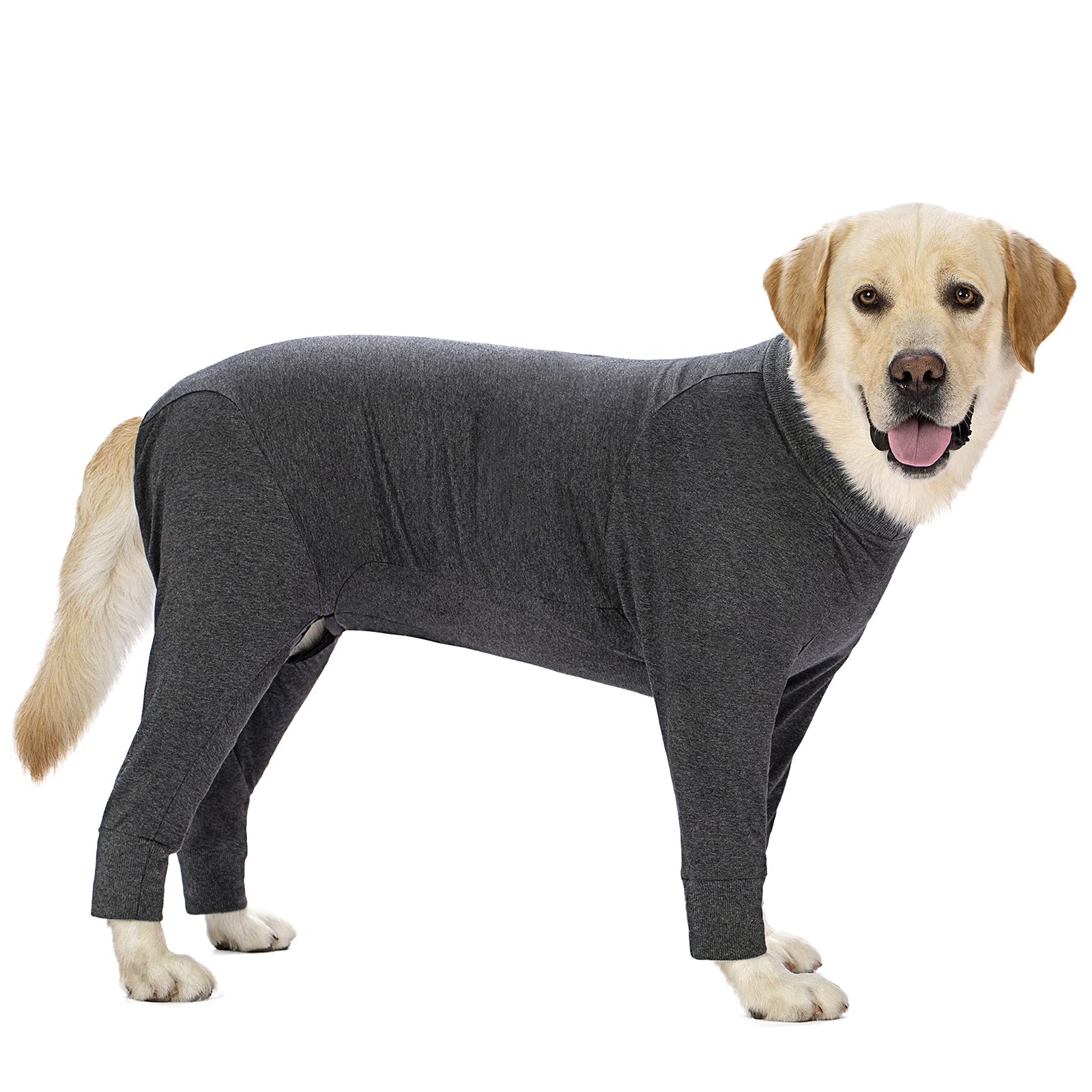 Post-Surgery Dog Recovery Suit for Medium & Large Dogs - Lightweight Pet Onesie to Prevent Licking Wounds & Shedding | Grey Dog Pajamas for Male & Female Pets | Comfortable Belly Coverage for Surgical Aftercare - Perfect for Spay/Neuter Recovery & Wound Protection