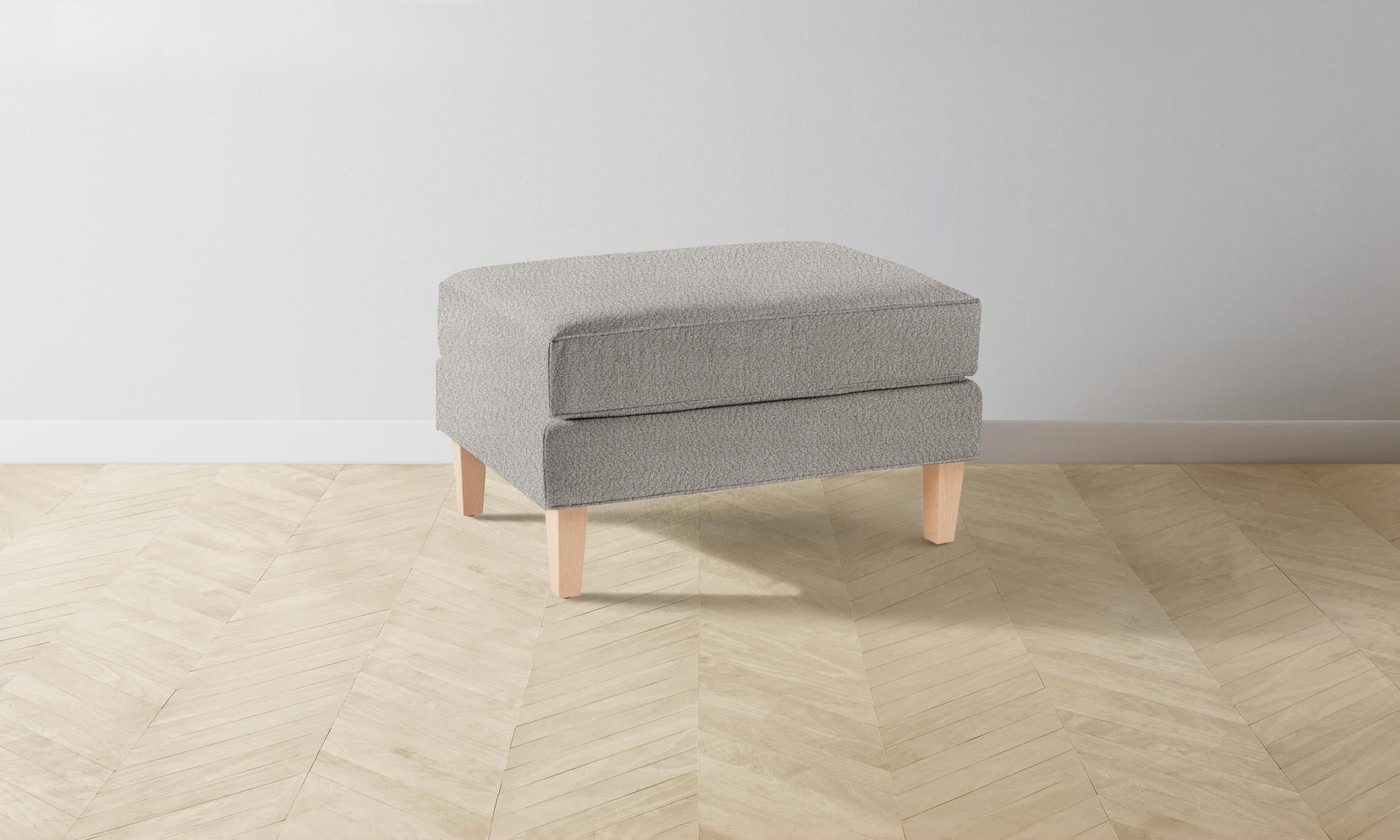 The Crosby Ottoman - Italian Bouclé Fossil Fabric Accent Chair with Tufted Design | Perfect for Living Room, Bedroom, or Office Decor