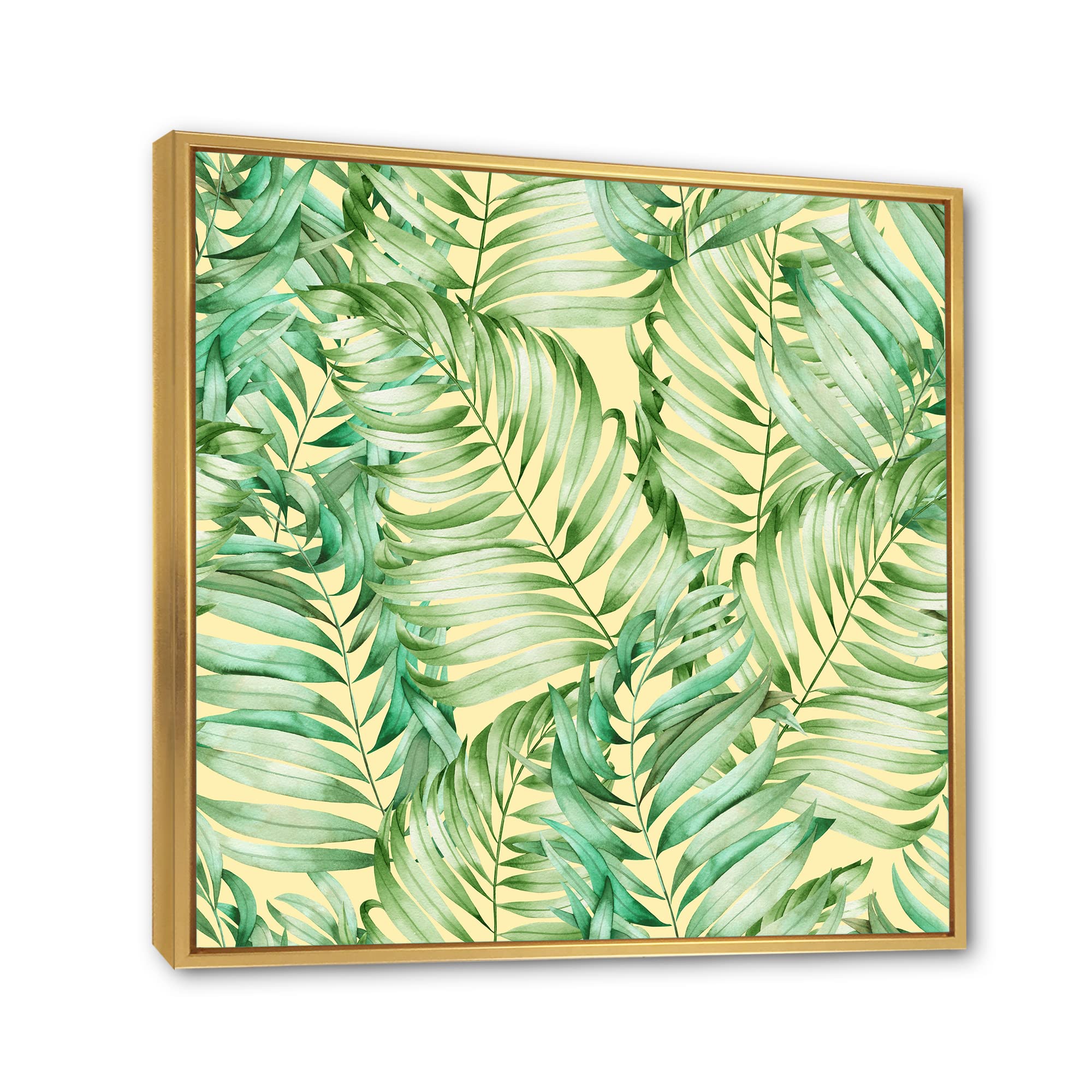 Monstera Tropical Leaves Framed Canvas Wall Art Print - Modern Home Decor for Living Room, Bedroom & Office
