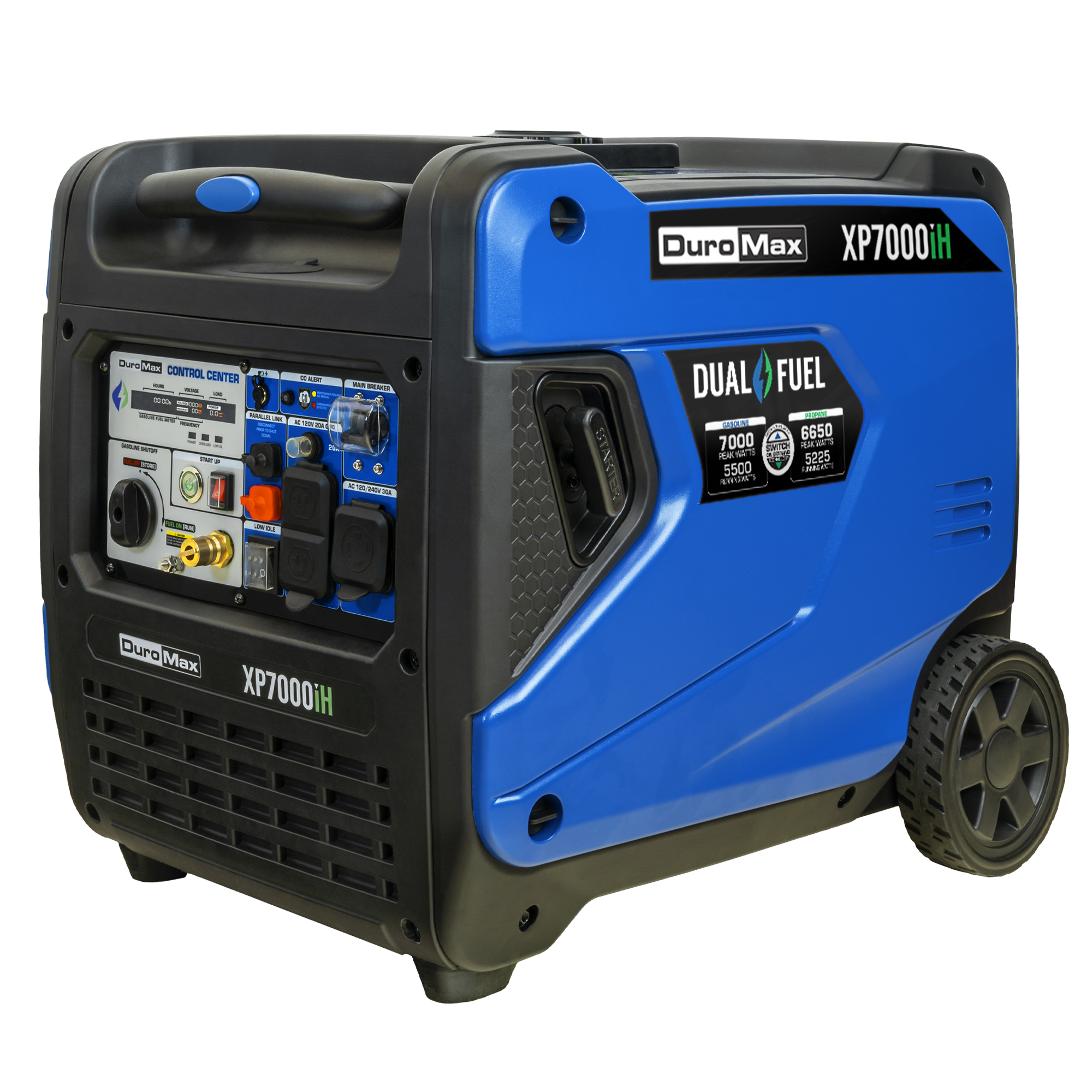 7,000W Dual Fuel Inverter Generator with CO Alert - Portable & Quiet for Camping, RV, Home Backup Power & Outdoor Events