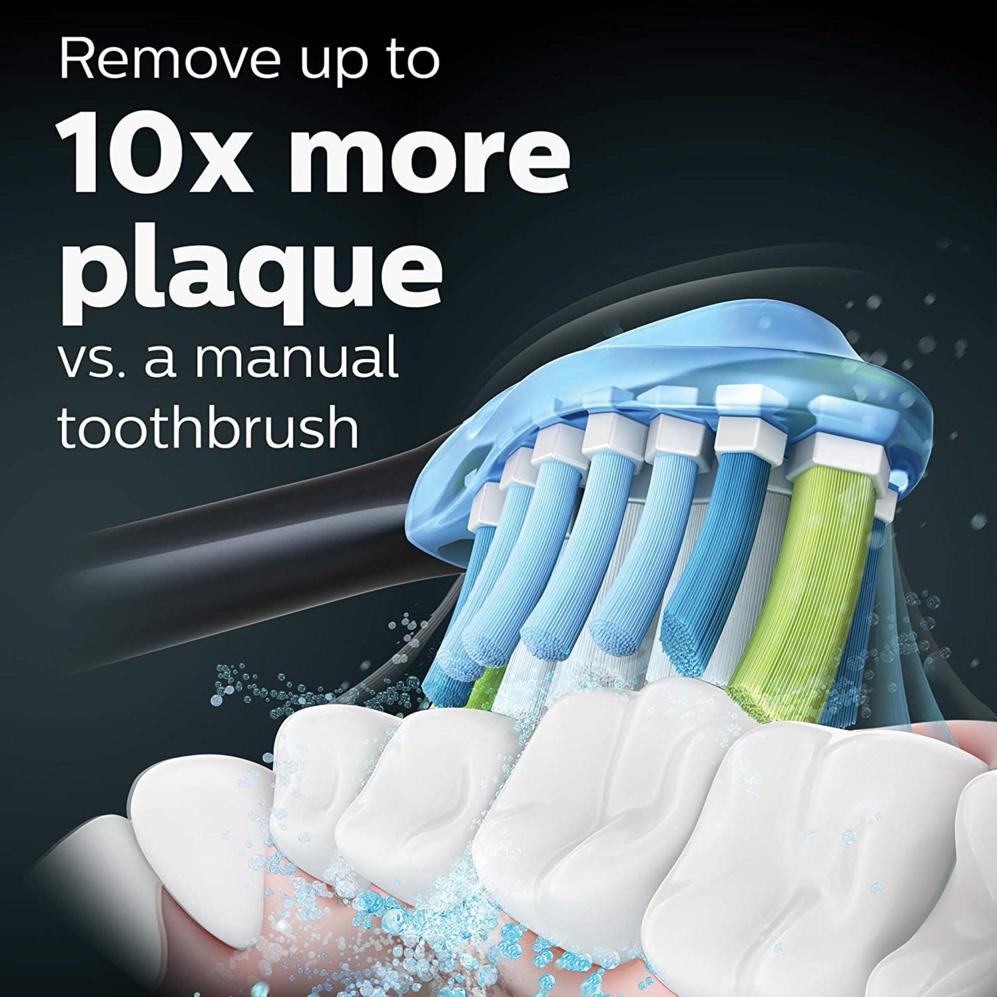 Philips Sonicare ExpertClean 7300 Rechargeable Electric Toothbrush - Black (HX9610/17) | 1 Count | Advanced Plaque Removal & Gum Care | Perfect for Travel & Home Use