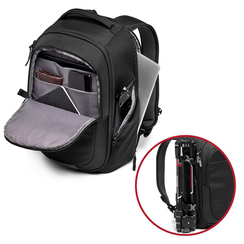 Manfrotto Advanced Gear III Camera Backpack - DSLR/Mirrorless Camera Case with Laptop Compartment, Adjustable Padded Dividers & Tripod Mount - Perfect for Travel, Hiking and Professional Photography