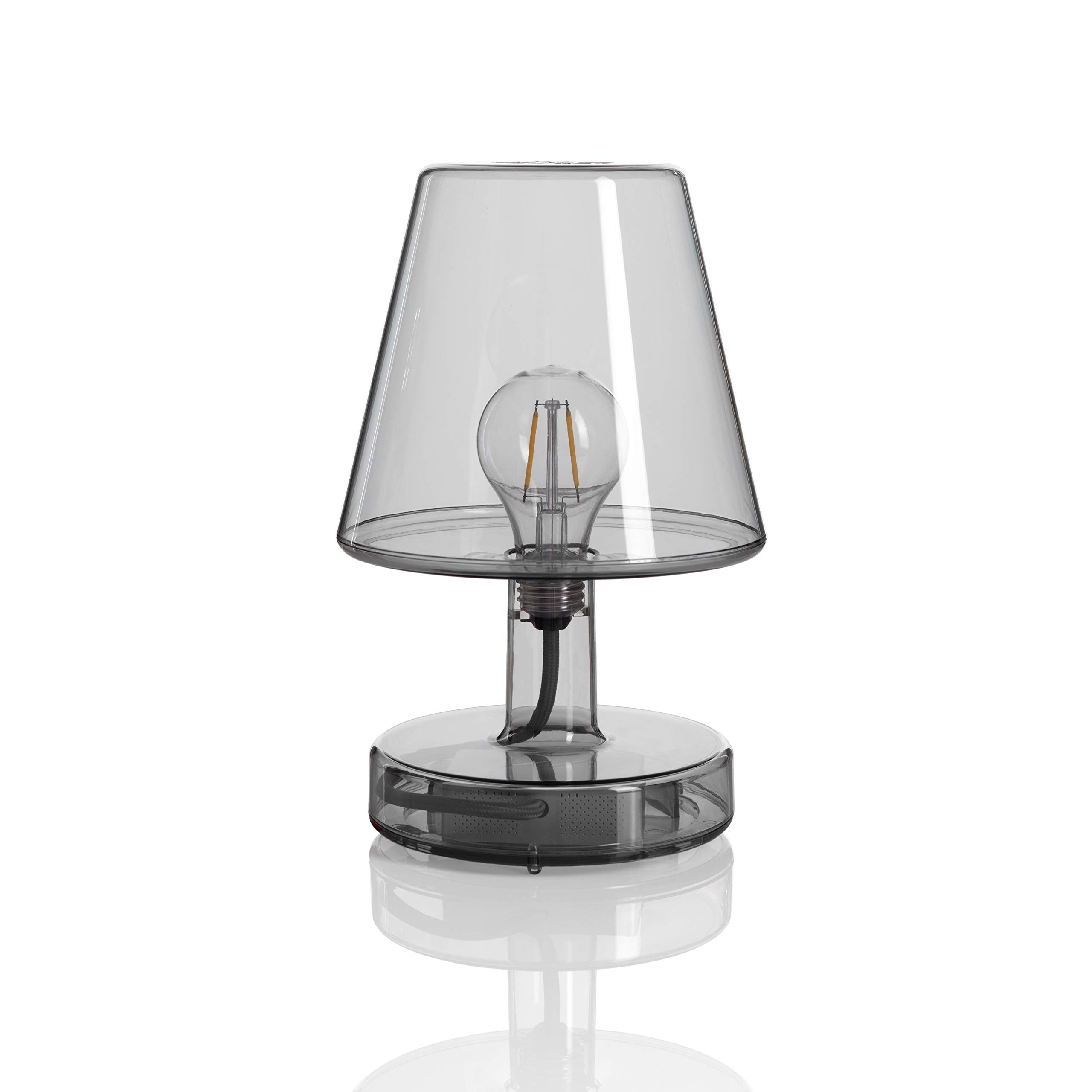 Fatboy Transloetje Rechargeable LED Table Lamp - Portable Night Light with USB Charging, Dimmable Warm White Light, Modern Grey Design for Bedroom, Living Room, Office & Outdoor Camping