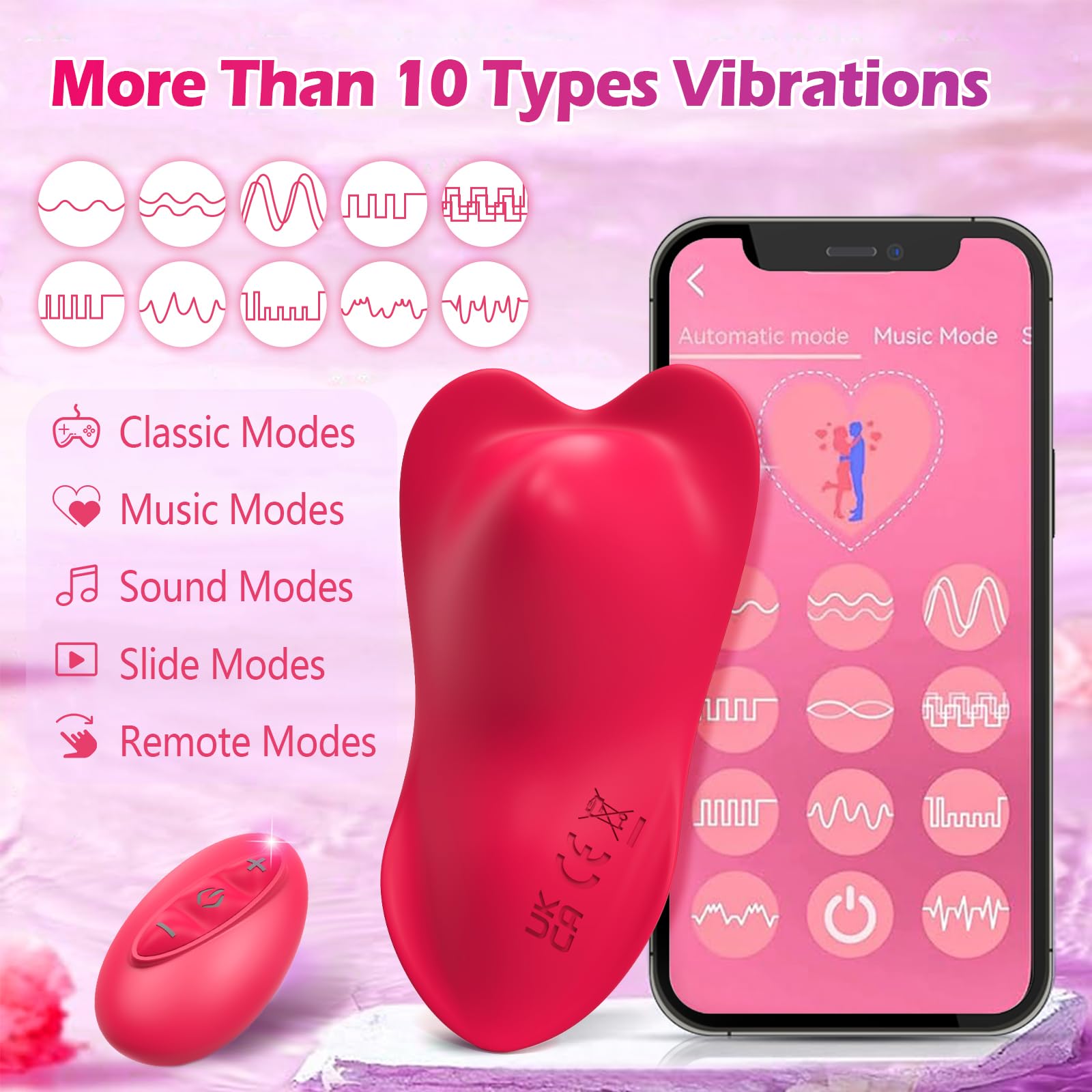 Remote Control Wearable Panty Vibrator with APP - 10 Vibration Modes, Non-Slip Magnetic Clip for Clitoral Stimulation - Discreet Adult Sex Toy for Women & Couples - Perfect for Date Nights, LDR & Spicing Up Your Relationship