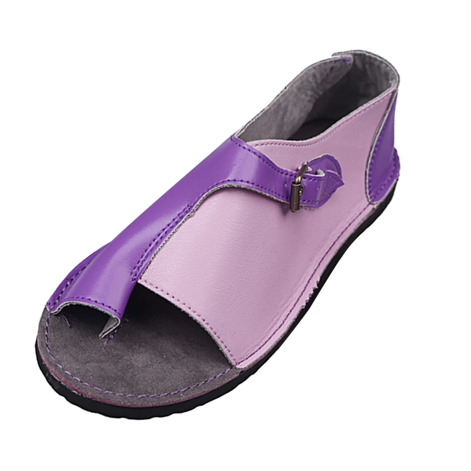 Women's Strap Sandals - Retro Buckle-Strap Roman Sandals with Color Matching & Flat Bottom | Perfect for Summer, Beach, and Casual Outfits