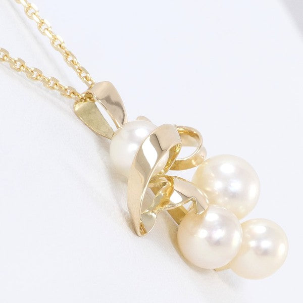 18K Yellow Gold Pearl Necklace for Women - Elegant Bridal Jewelry, Wedding Gift, Anniversary Present, Party Accessory