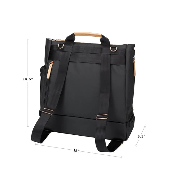Pivot 2 in 1 Diaper Bag Tote & Backpack - Convertible Baby Bag for Parents - Sand & Black - Perfect for Daycare, Travel & On-the-Go Parenting