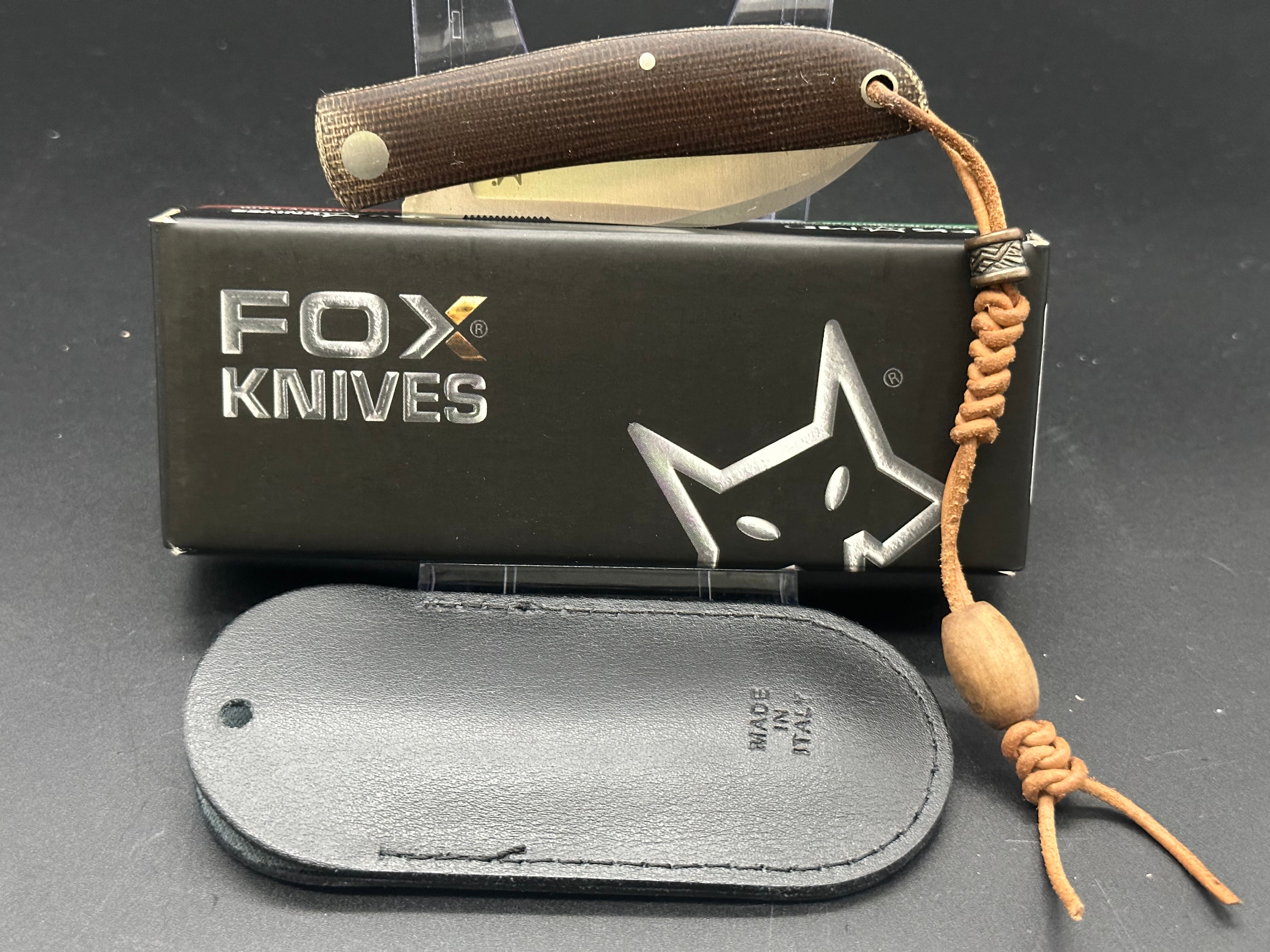 Fox Livri FX273 Slipjoint Pocket Knife - Premium M390 Blade with Natural Micarta Scales - EDC, Camping & Outdoor Survival Tool