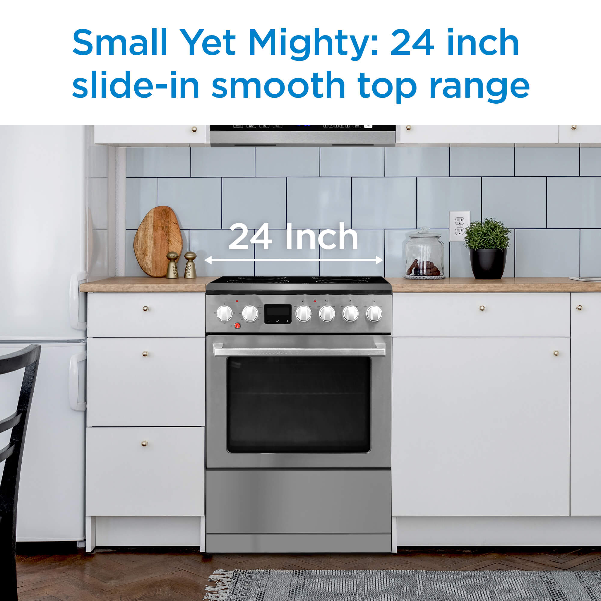 Danby DRCA240BSSC 24-Inch Stainless Steel Slide-In Electric Range with TruAirFry Technology - Perfect for Modern Kitchens, Baking & Air Frying