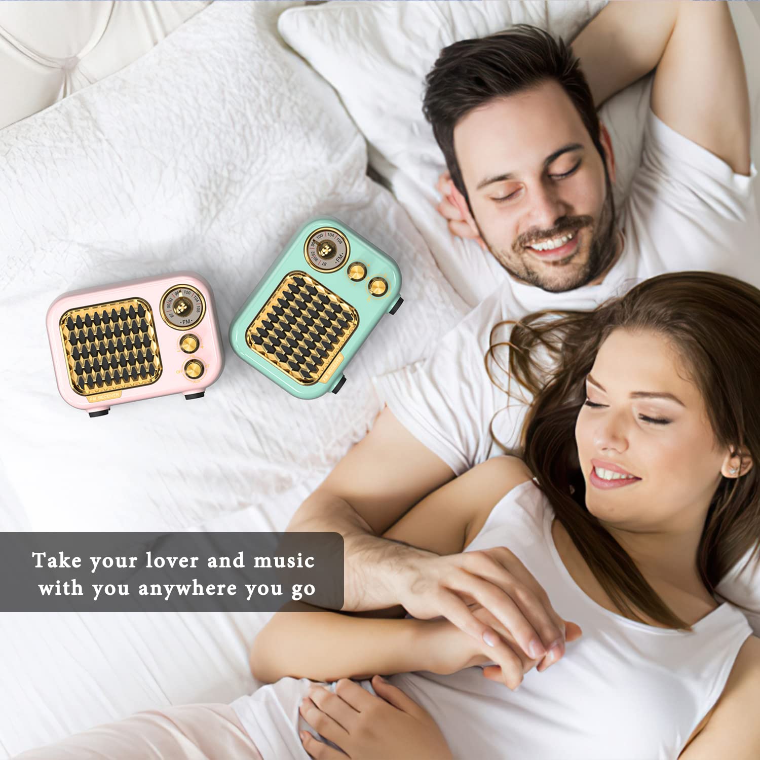 Tendak Portable FM Retro Bluetooth 5.1 Radio with 5W Hi-Fi Speaker, 1000mAh Rechargeable Battery, TF Card/AUX/USB MP3 Player - Perfect for Travel, Camping, Outdoor Adventures & Home Use