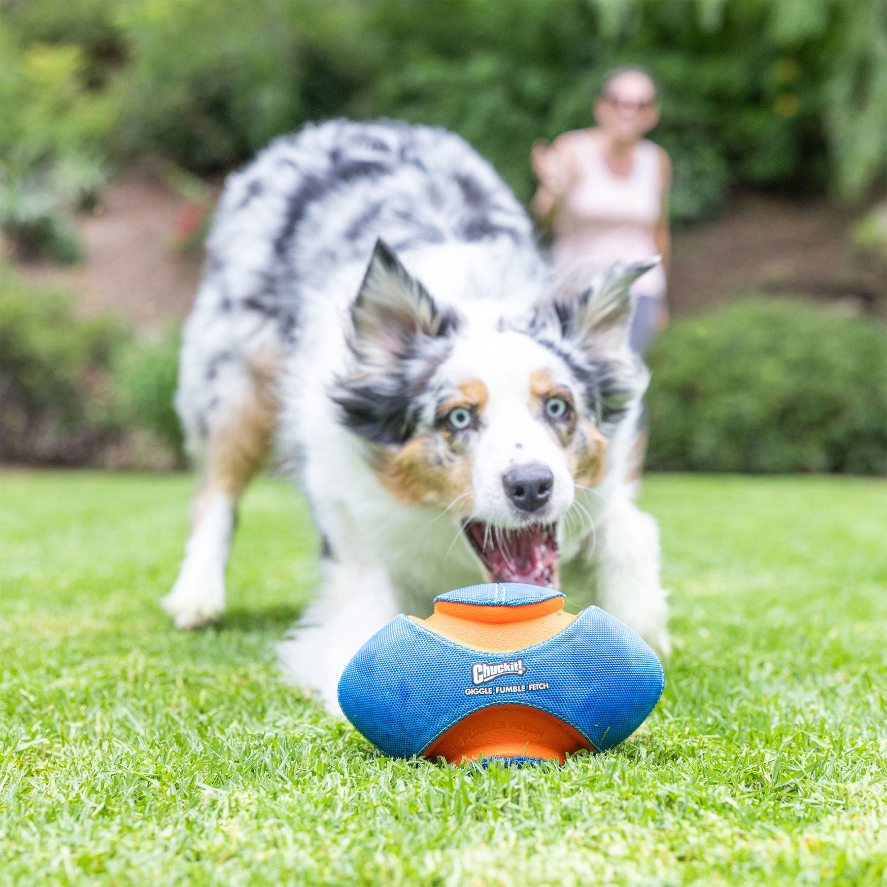 Chuckit! Giggle Fumble Fetch Dog Toy - Interactive Ball Launcher for Outdoor Play & Training - Perfect for Fetch Games with Small to Medium Dogs in Parks or Backyards