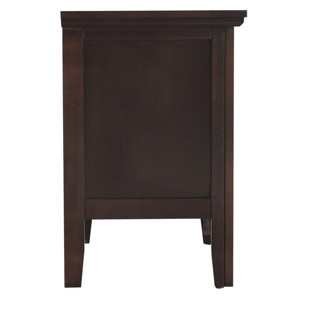 Glory Furniture Primo 2-Drawer Nightstand in Espresso Finish - Modern Bedside Table for Bedroom, Living Room & Office Storage
