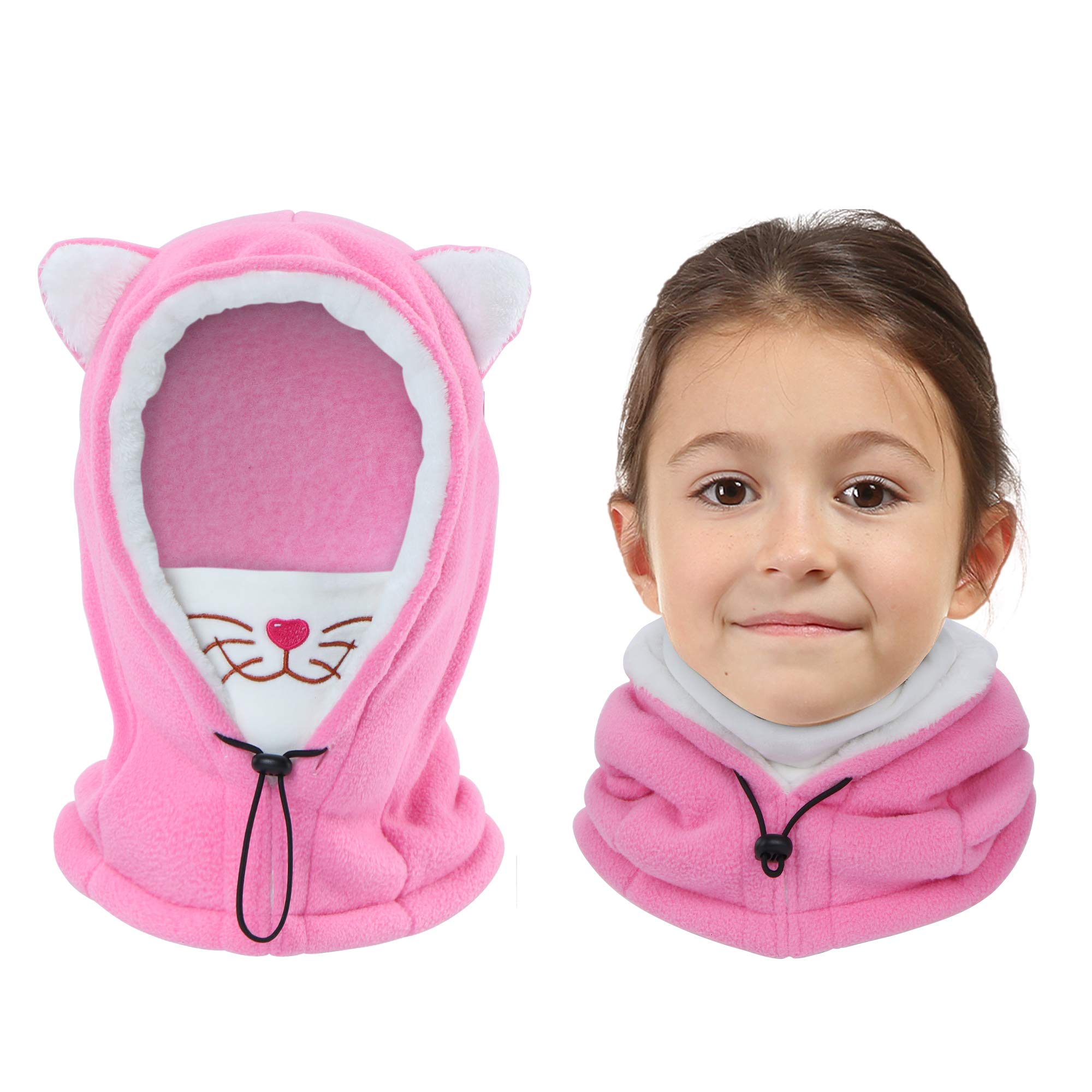 Vorshape Kids Balaclava Ski Mask - Warm Fleece Face Cover with Hood for Boys & Girls - Windproof Winter Hat for Skiing, Snowboarding & Outdoor Activities