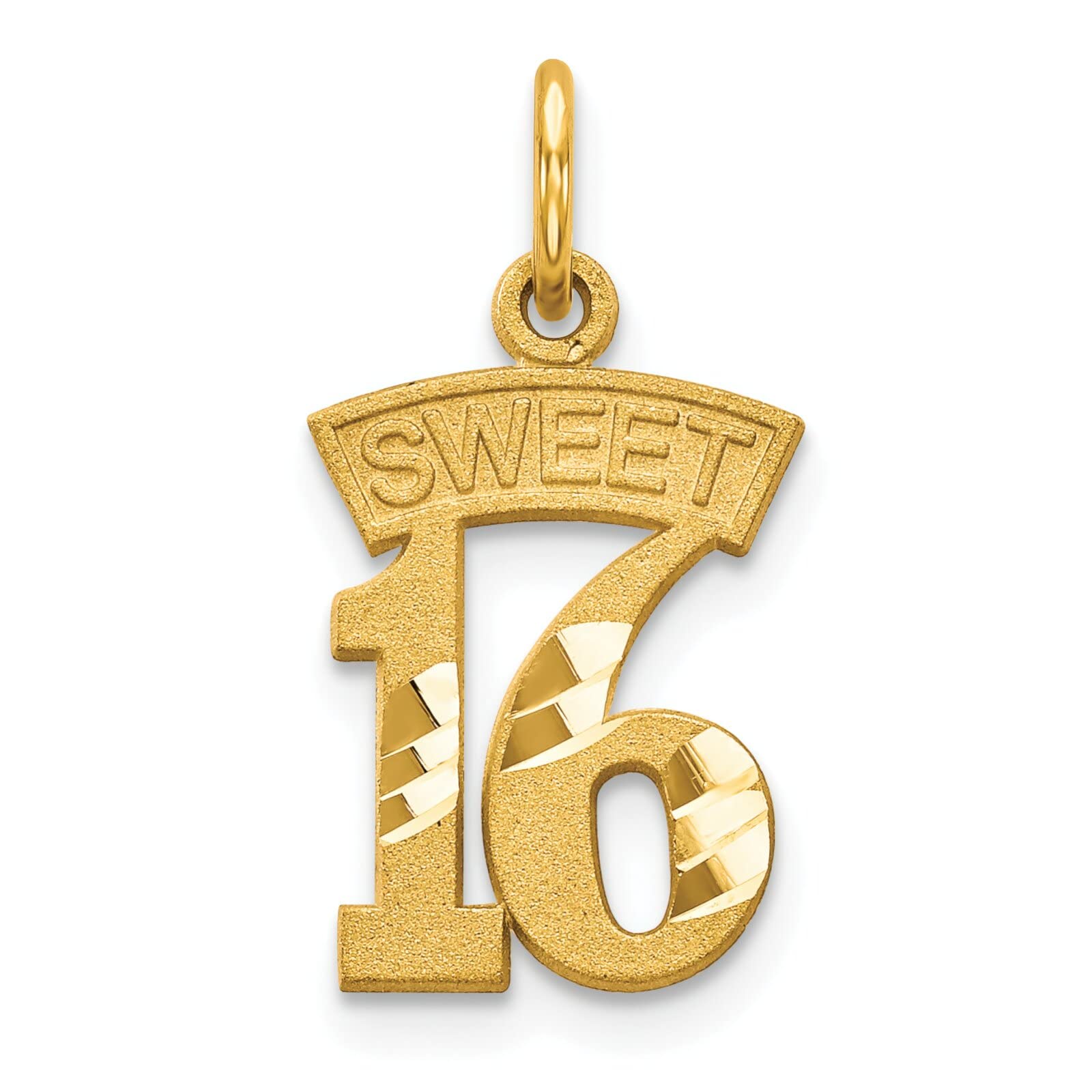 10K Gold Sweet 16 Birthday Charm - Elegant 16th Birthday Gift for Girls - Perfect for Sweet 16 Parties, Birthday Jewelry & Special Occasions