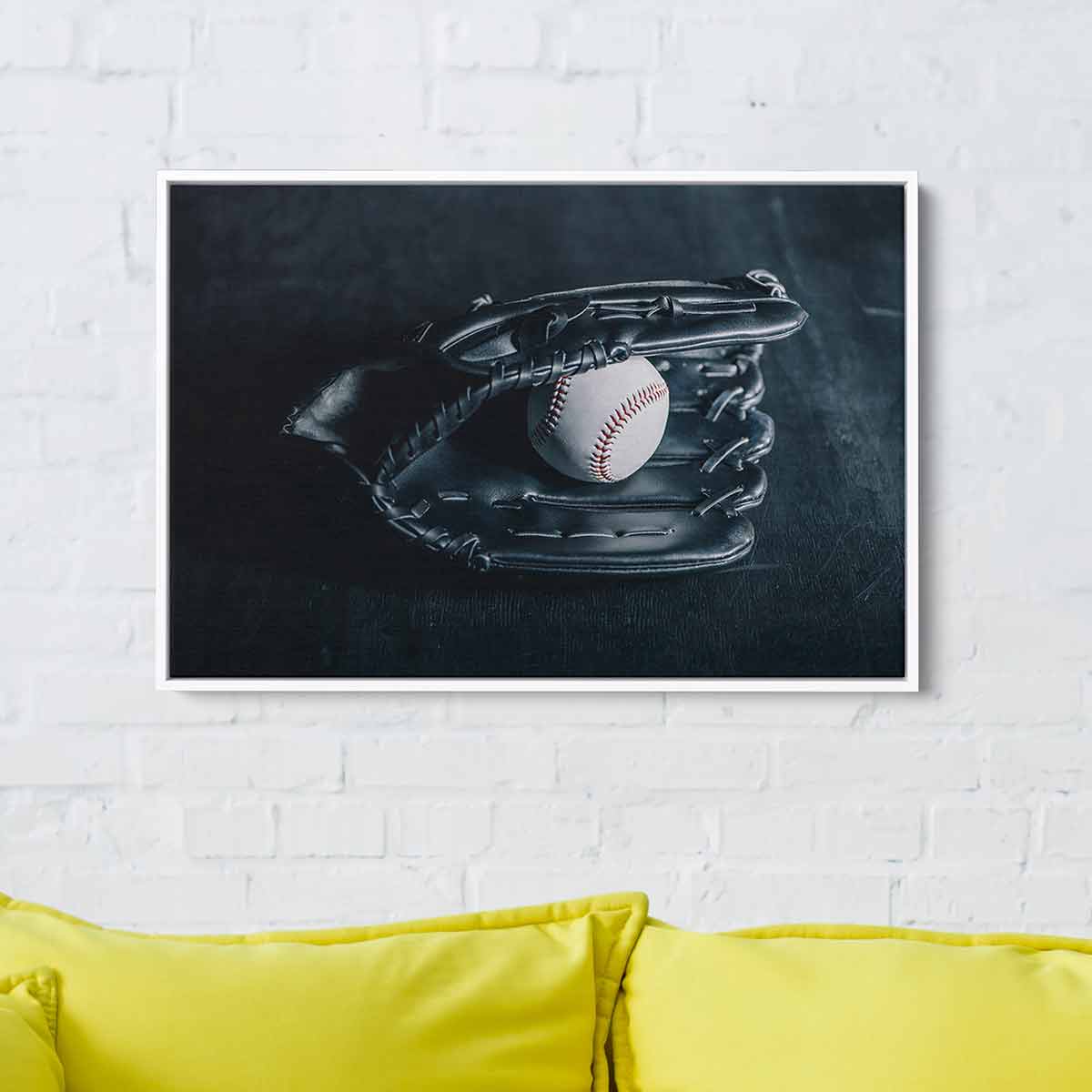 Black Baseball Wall Art Canvas Print - 50x72 Inches Sports Decor for Man Cave, Bedroom & Office - Perfect Gift for Baseball Fans & Home Decor