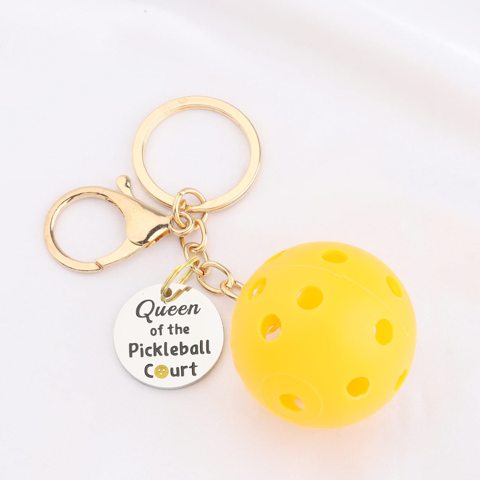 Pickleball Bag Clip Keychain - Queen/King of The Court with Pickleball Charm - Perfect Gift for Pickleball Lovers - Ideal for Gym Bags, Backpacks & Court Accessories