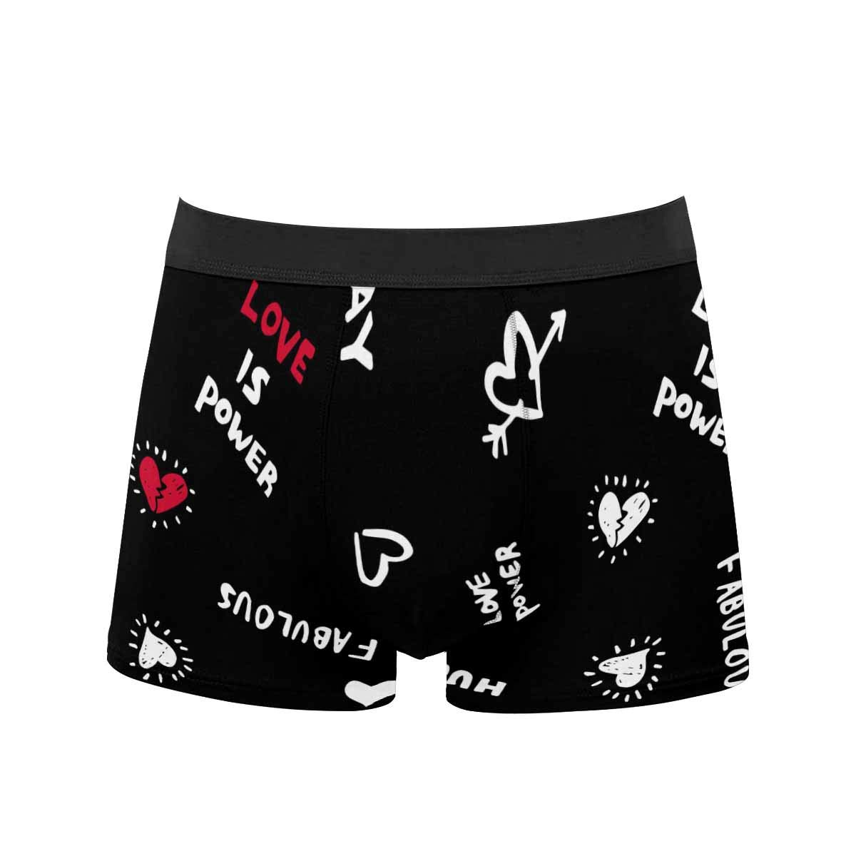 InterestPrint Men's Classic Fit Boxer Briefs - Soft Breathable Cotton Underwear with Chalkboard Doodle Design | Perfect for Everyday Wear, Gym & Lounge