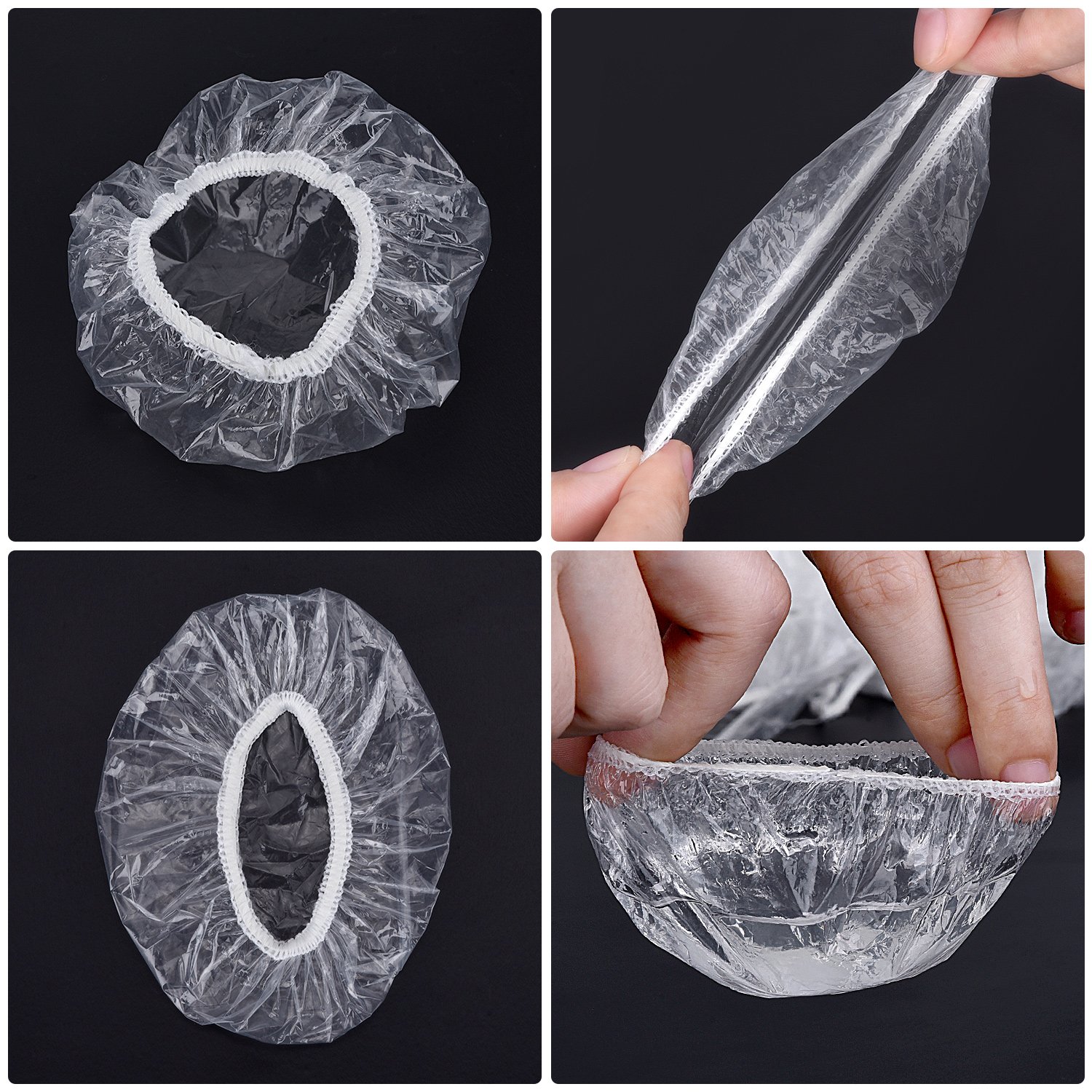 200 Pack Clear Disposable Waterproof Ear Covers - Reusable Ear Protectors for Hair Dye, Shower, Bathing, Swimming & Spa - Protect Ears from Water & Chemicals