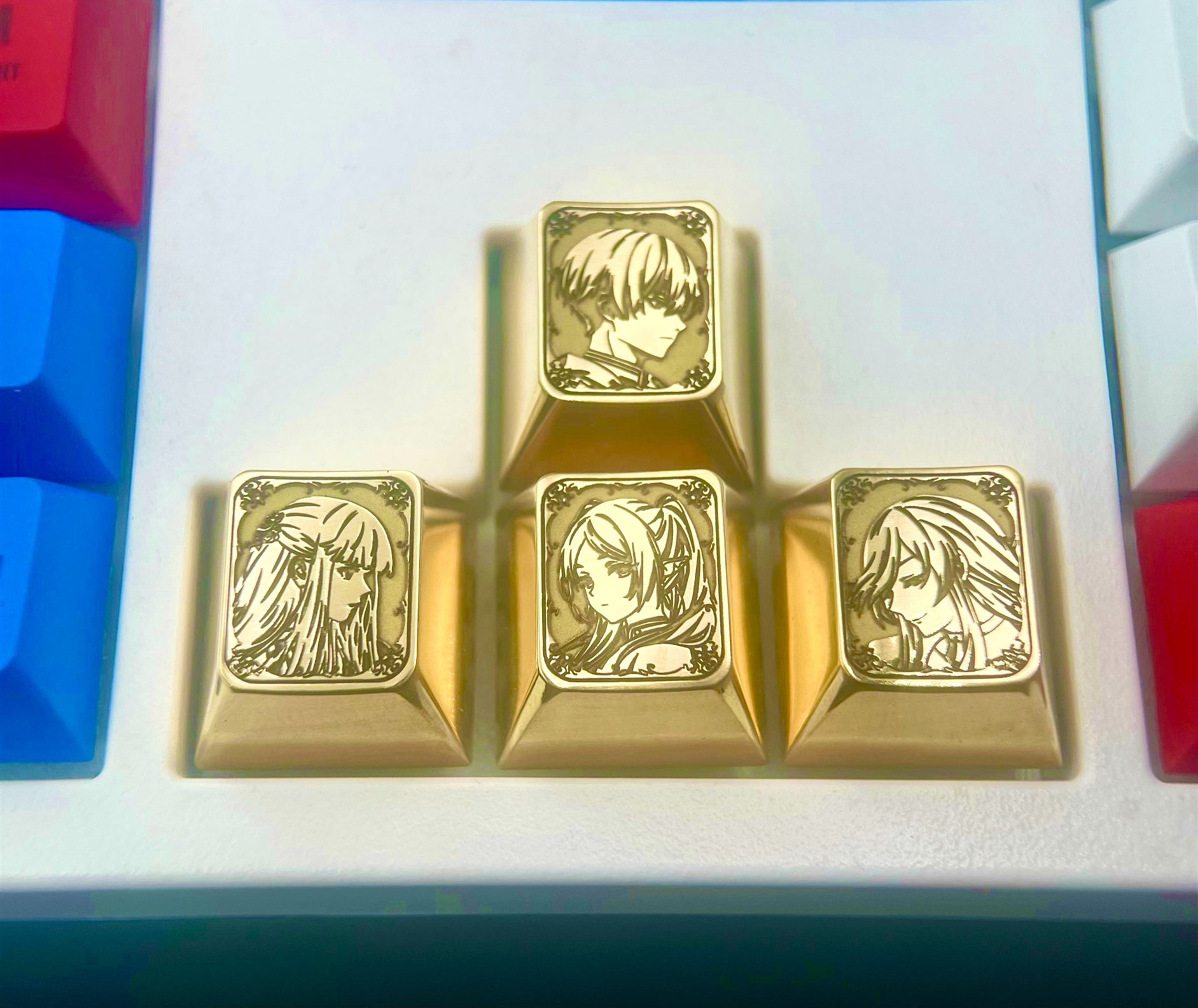 Frieren Beyond Journey's End Anime & Game Character Themed Brass Carving Directional Keycap Set - Perfect for Mechanical Keyboard Enthusiasts & Anime Fans