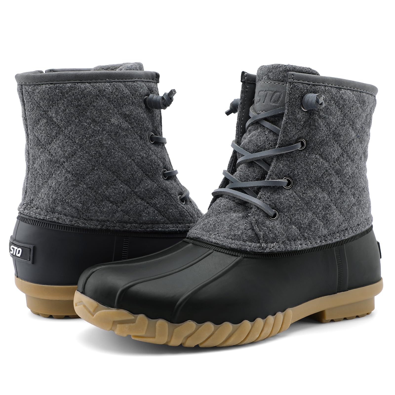 STQ Women's Waterproof Duck Boots - Quilted Winter Snow Boots for Cold Weather, Rain & Snow - Perfect for Hiking, Outdoor Activities & Casual Wear