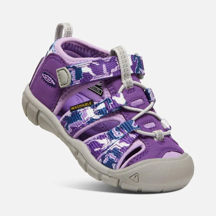 Keen Camo/Tillandsia Purple Seacamp II CNX Toddler Sandals - Waterproof Hiking & Beach Shoes for Boys Girls Outdoor Adventures