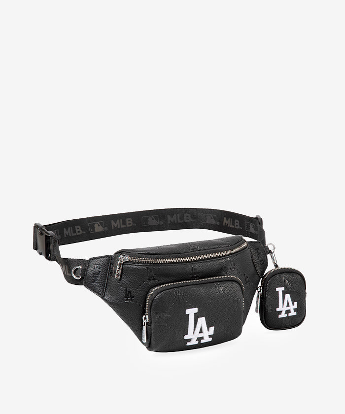 MLB Los Angeles Dodgers Official Logo Waist Pack - Crossbody Belt Bag for Men & Women - Perfect for Sports Games, Concerts & Travel