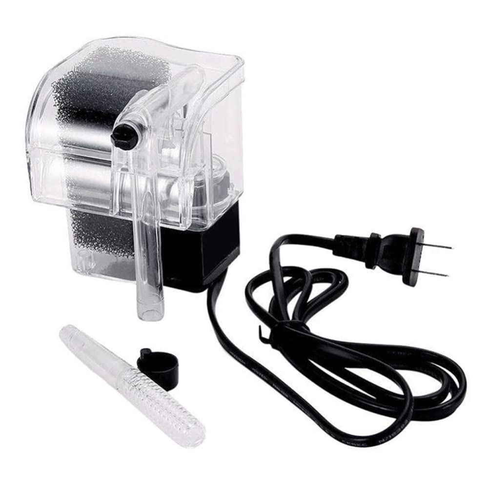 Gigicloud External Hanging Aquarium Filter - Ultra Thin Submersible Water Pump with Waterfall & Oxygenation for Fish Tanks - Perfect for Freshwater & Saltwater Aquariums, Home or Office Decoration