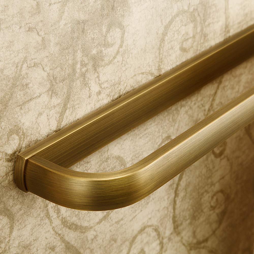 Antique Brass Towel Bar - Wall Mounted Bathroom & Kitchen Towel Rack with Gold Finish for Hand Towels, Dish Towels & Washcloths | Perfect for Bathroom, Shower & Kitchen Organization