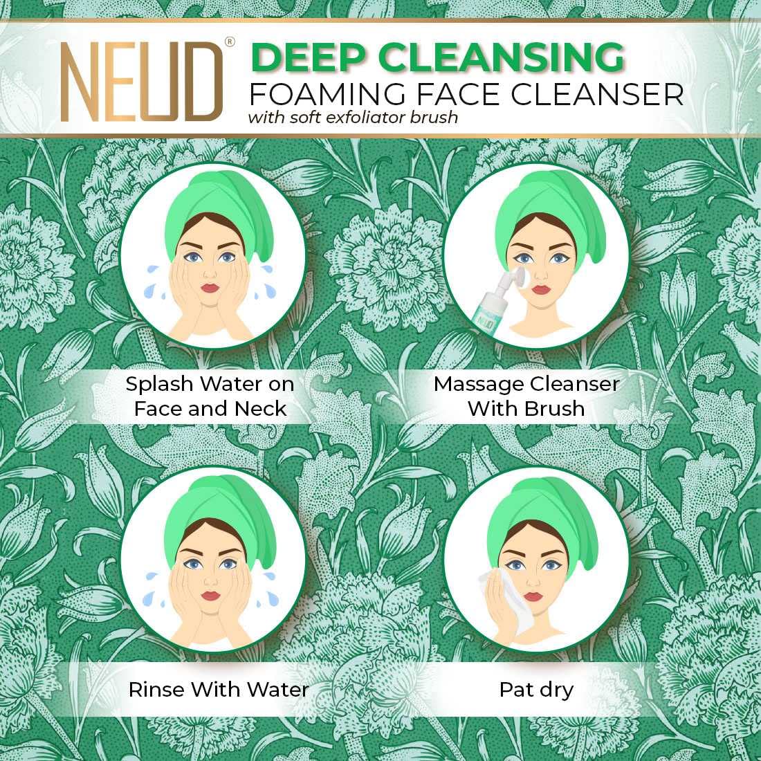 NEUD Foaming Face Cleanser 150ml - Deep Cleansing Facial Wash for Acne & Oily Skin | Gentle Daily Cleanser for Men & Women | Perfect for Morning & Night Skincare Routine