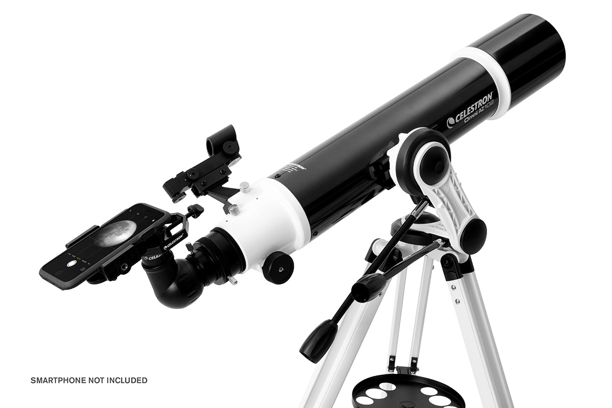 Used Omni AZ 102 Telescope with Smartphone Adapter & Bluetooth Remote - Stargazing, Astrophotography, Backyard Astronomy for Beginners & Hobbyists