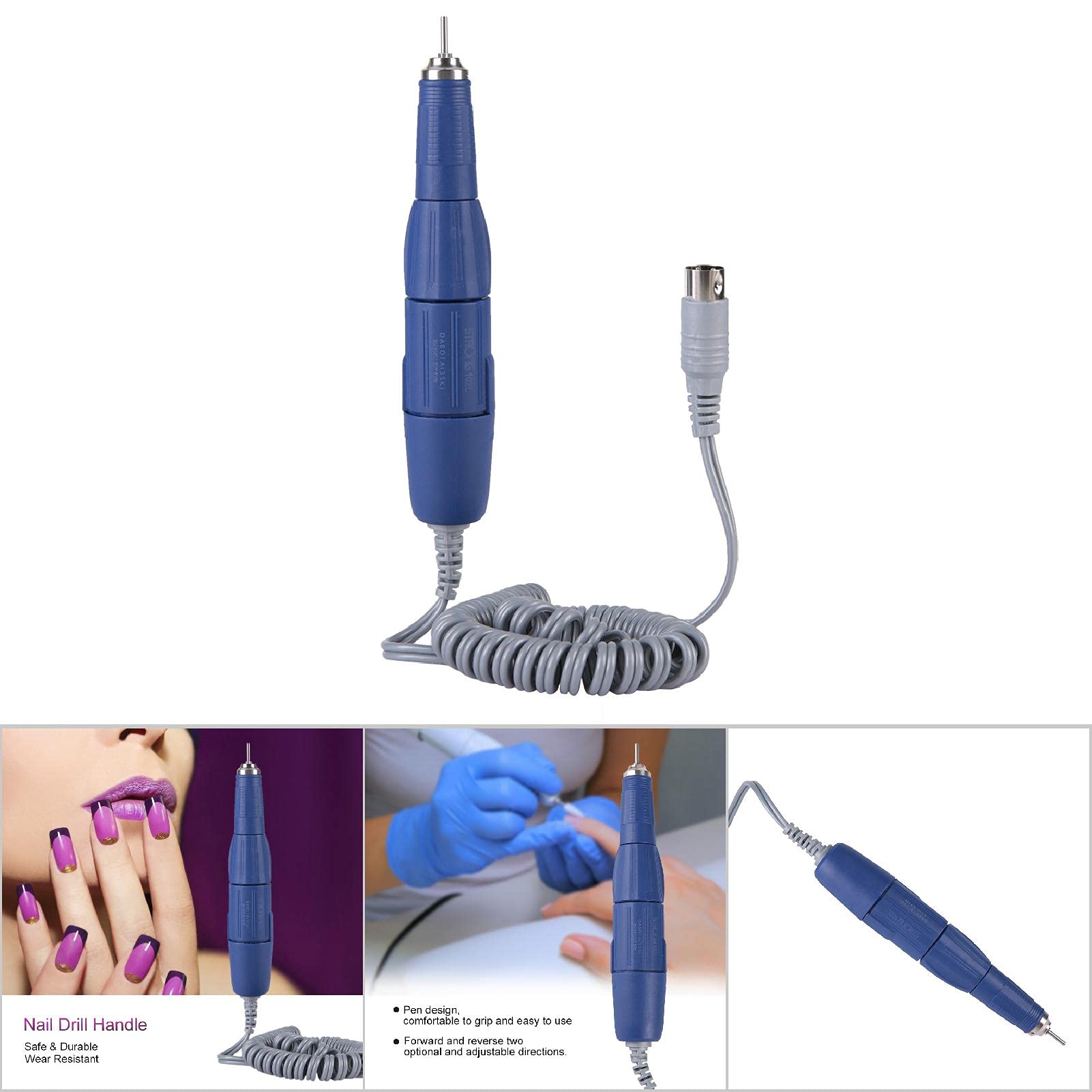 Professional Electric Nail Drill Pen - Durable & Easy-to-Use Manicure Tool for Natural & Artificial Nails | Salon Quality Nail File for Home DIY & Professional Use | Perfect for Gel Polish Removal & Nail Art (Blue)