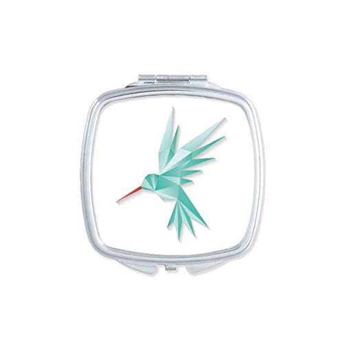 DIYthinker Geometric Abstract Bird Origami Pattern Mirror - Portable Compact Pocket Makeup Mirror with Double Sided Glass - Perfect for Travel, Home, and Office Use