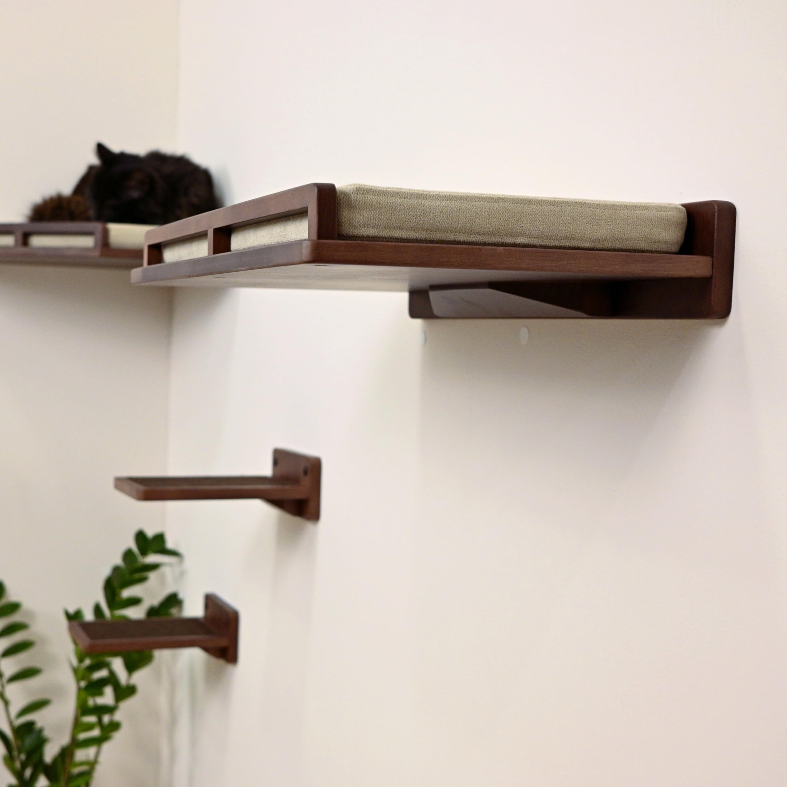 Cat Wall Bed with Steps - Multi-Level Cat Shelf & Climbing Platform - Space-Saving Wall Furniture for Cats - Perfect for Small Apartments & Cat Play Areas