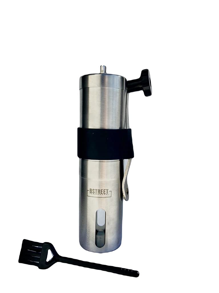 Premium Stainless Steel Manual Coffee Grinder with Ceramic Conical Burr - Adjustable Hand Crank for Espresso, French Press & Pour Over - Portable Travel & Camping Coffee Bean Grinder - Perfect for Home, Office, Outdoor Adventures & Gifts