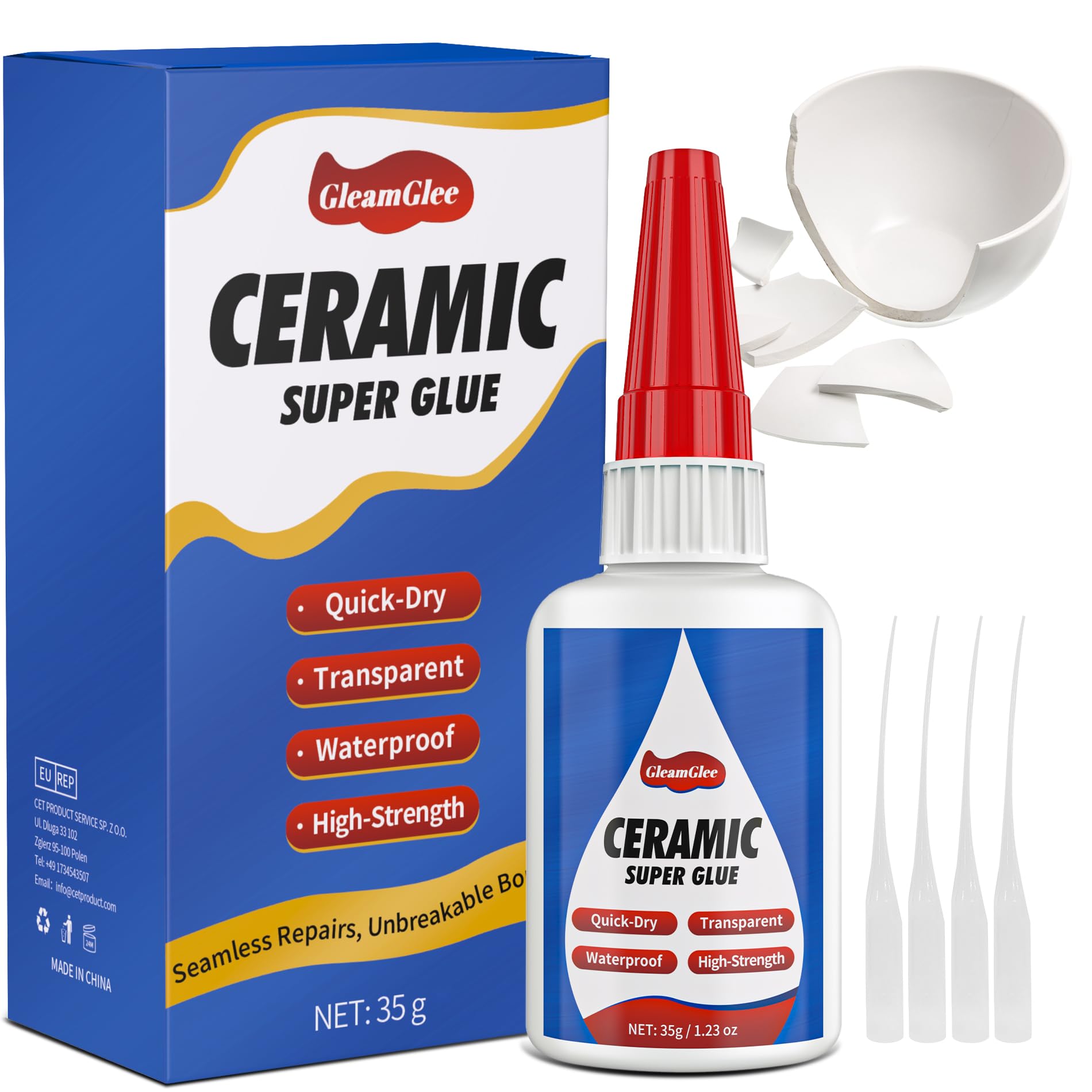 **Best Ceramic Glue – Ultra Strong Super Glue for Repairing Ceramic, Porcelain, Pottery & China – Waterproof, Heat Resistant, Food Safe Adhesive for Mugs, Dishes, Tiles & Crafts – Ideal for Home, Kitchen & DIY Projects**