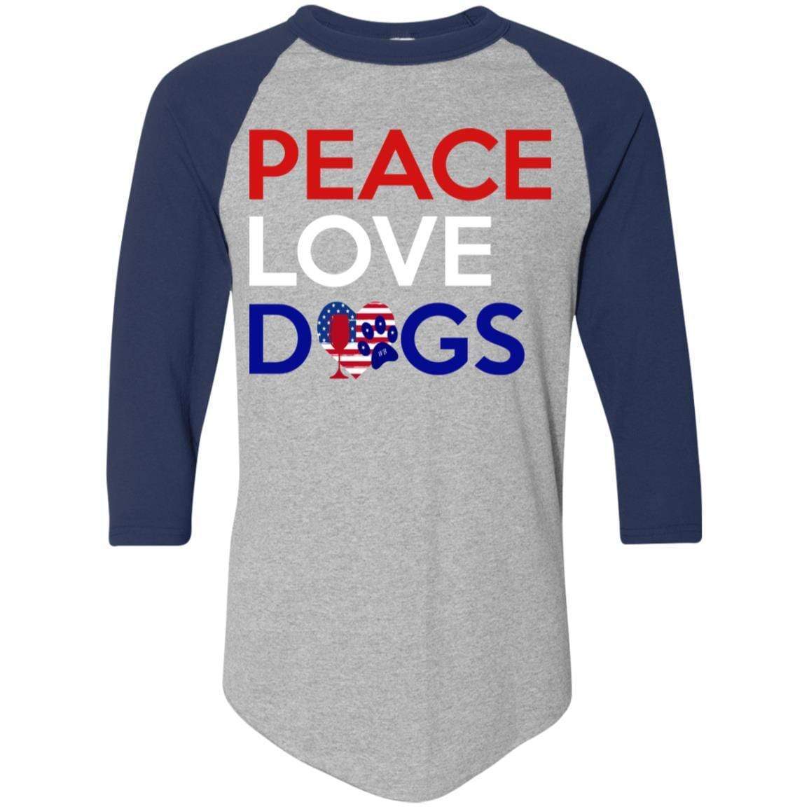 Peace Love Dogs Colorblock Raglan Jersey - Trendy & Comfortable Women's T-Shirt for Dog Lovers | Perfect for Casual Wear, Dog Walks & Pet-Themed Events