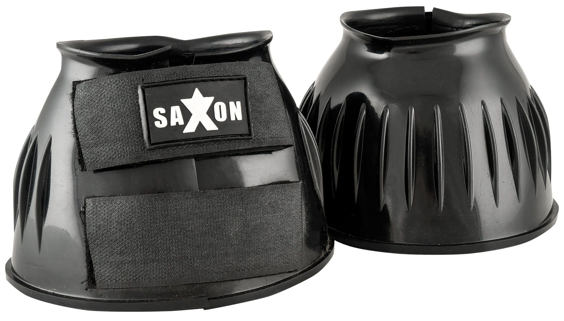 Double Tape Ribbed Bell Boots for Horses - Durable Pair for Riding, Training & Protection | Perfect for Equestrian Sports & Stable Use