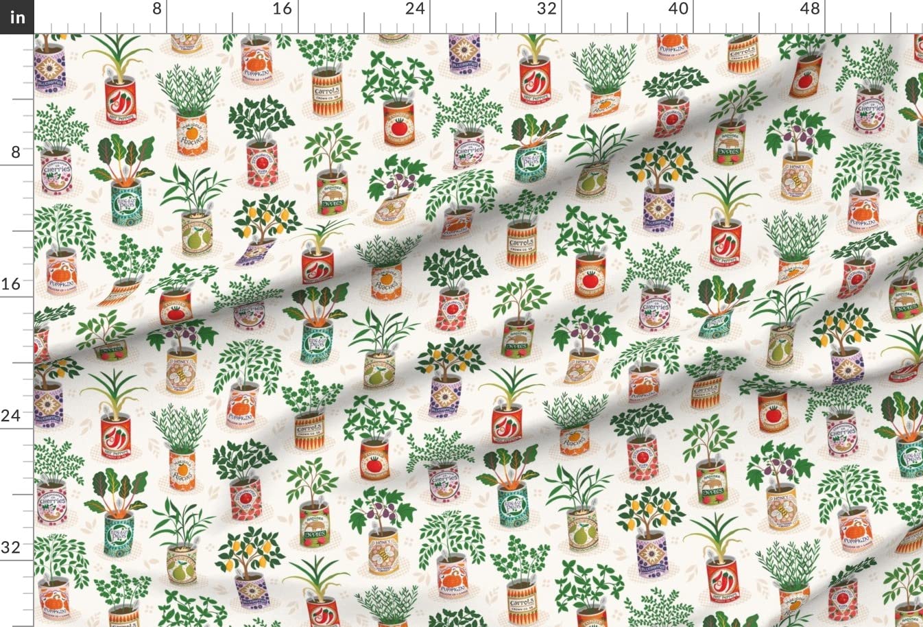 Vintage Plants & Veggies Printed Minky Fabric by The Yard - Soft Sewing Material for Baby Blankets, Quilt Backing & Plush Toys | Spoonflower Premium Fabric for Home Decor & DIY Crafts