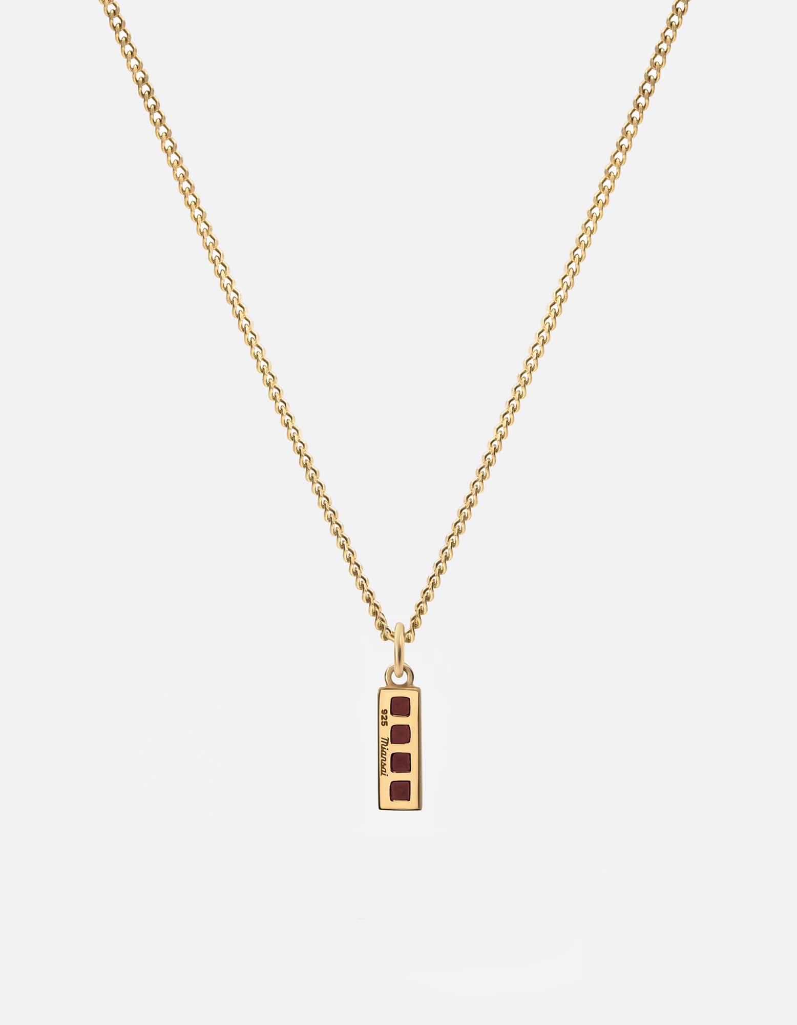 Totem Garnet Necklace in Gold Vermeil - Elegant Jewelry for Women, Perfect Gift for Birthday, Anniversary & Special Occasions